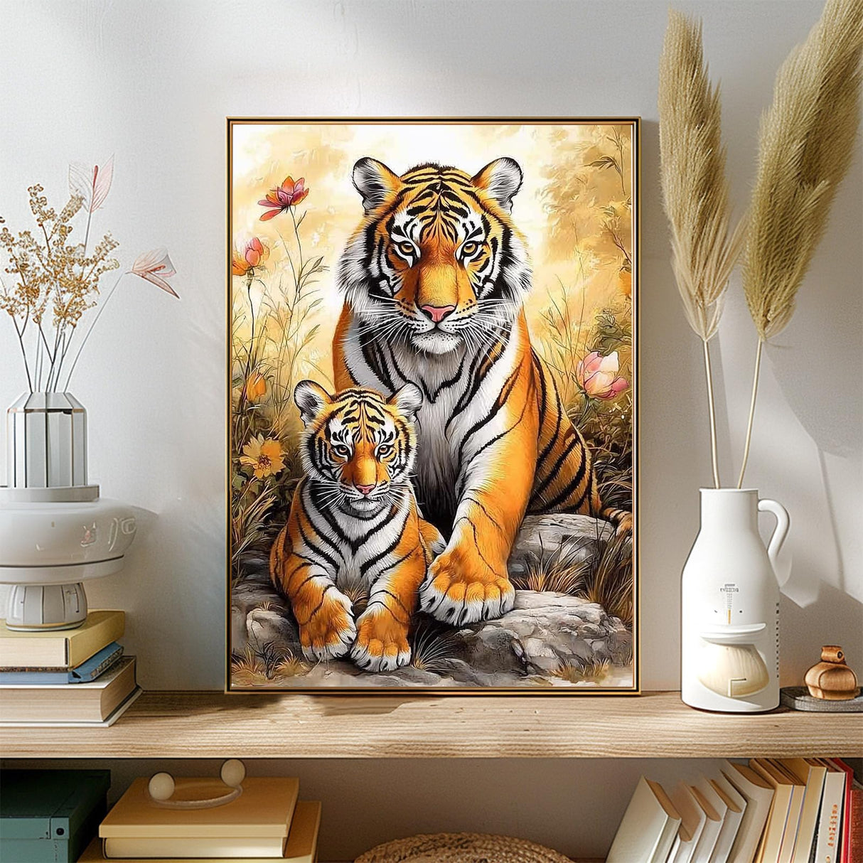 Genius maker Tiger Diamond Painting Kits for Adults, 5D Animal Diamond Art Kits for Beginners DIY Full Drill Diamonds Painting Pictures, Diamond Gem Art Painting DIY Crafts Kit Decor 12x16inch Genius maker