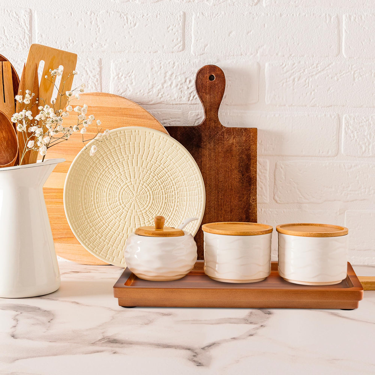 Bathroom Vanity Tray 11.8 x 5.9 inches of Natural Acacia Wood - Elegant Organizer for Cosmetics, Jewelry, Perfume, Candle, Key - Premium Wood Tray for Bathroom, Kitchen, Countertop, Toilet Tank, Sink Demigo