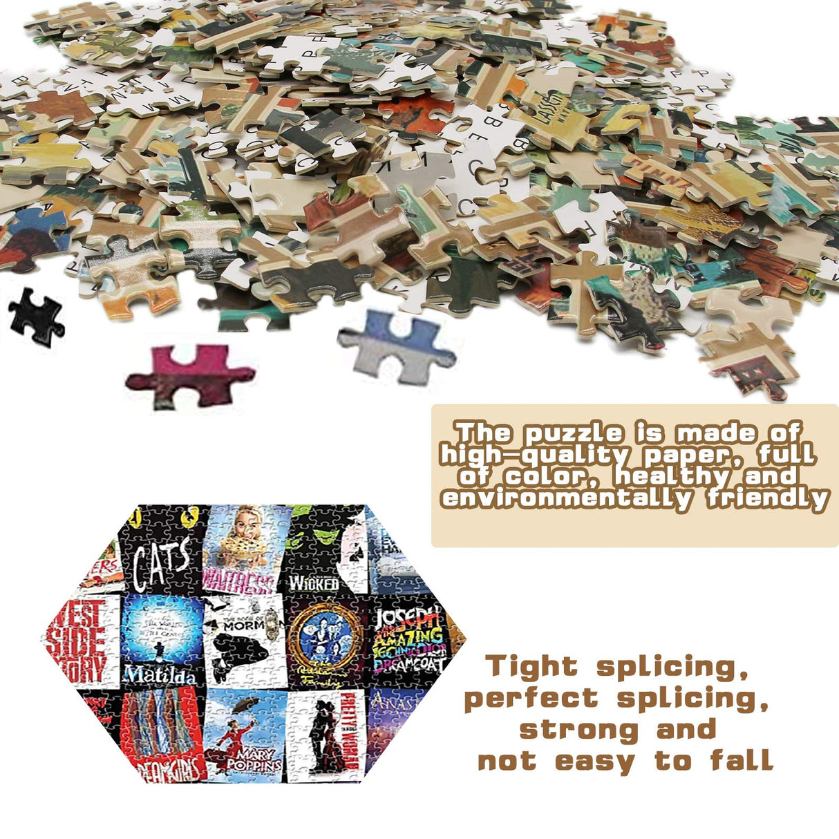 1000 Pieces of Jigsaw Puzzles Custom Broadway Musical Theater Jigsaw Puzzle for Adults and Teens Over 12 Years Old Large Size Ideal Relaxation Decompression Meditation Gift 27.6x19.7 Inches BAIMAN