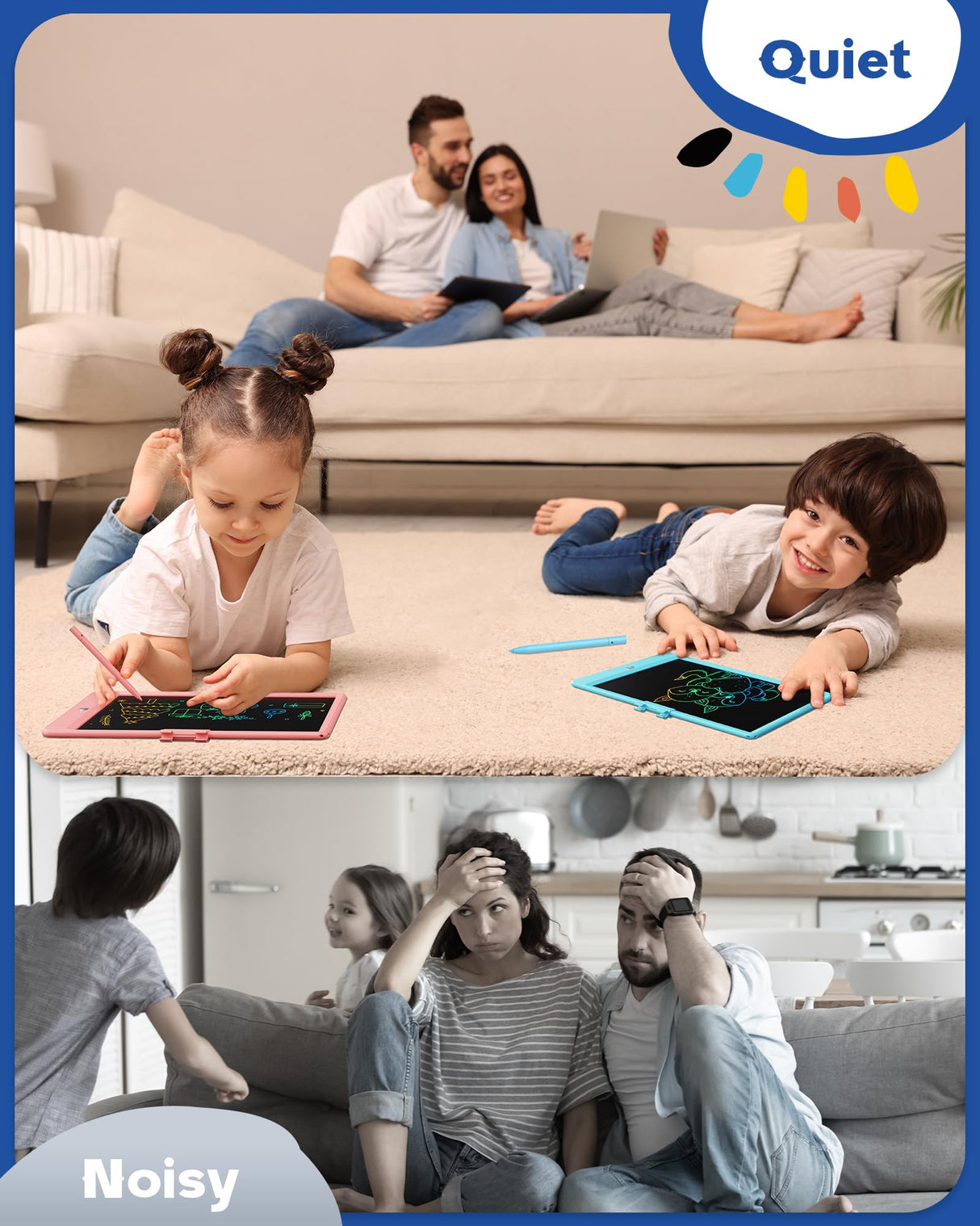 Bravokids Toys for 3-6 Years Old Girls Boys, LCD Writing Tablet 10 Inch Doodle Board, Electronic Drawing Pads, Educational Birthday Gift for 3 4 5 6 7 8 Years Old Kids Toddler (Blue) bravokids