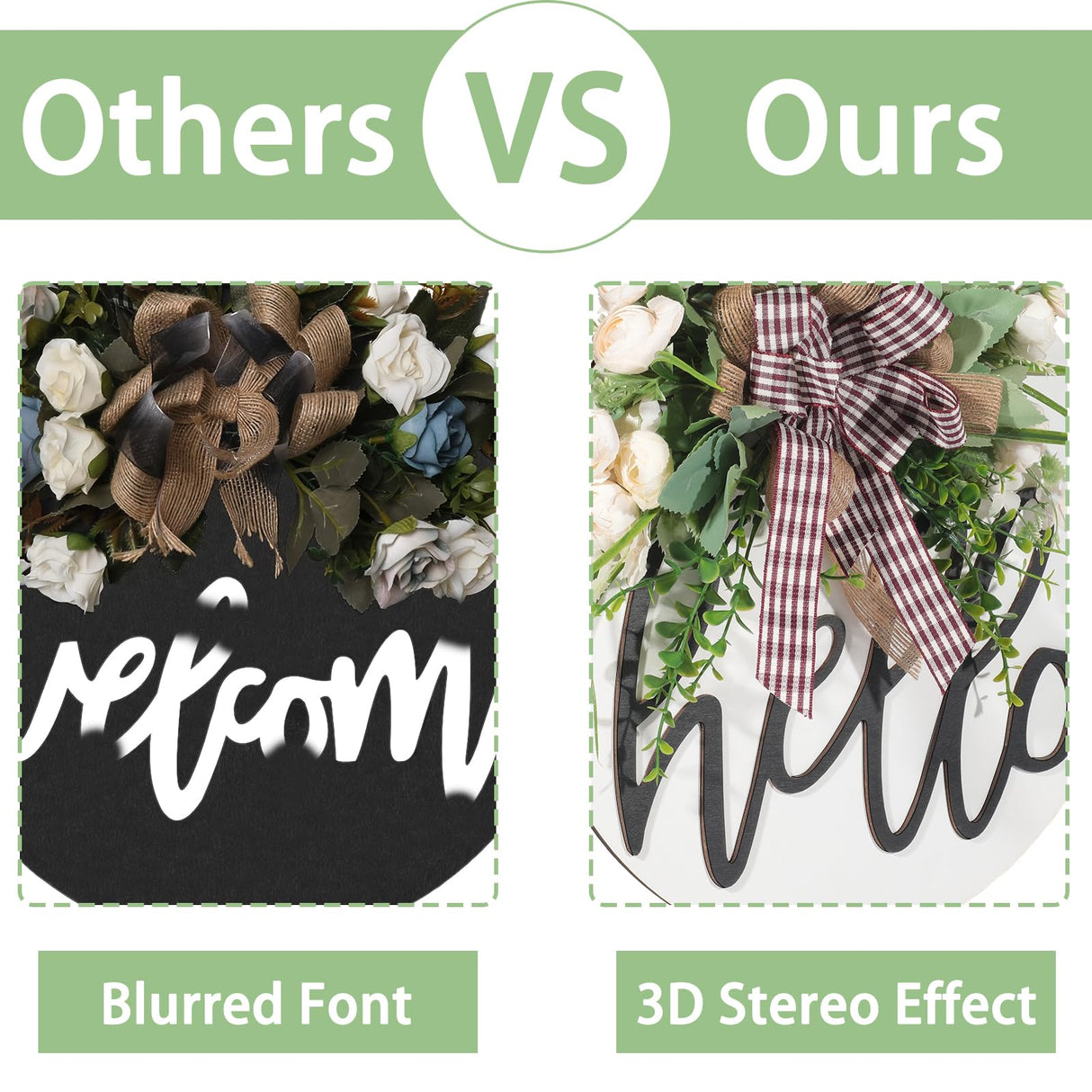 Welcome sign for front door Round Wood Sign Hanging Welcome Sign for Farmhouse porch Spring Welcome Sign Front Door Decoration FLOWERS