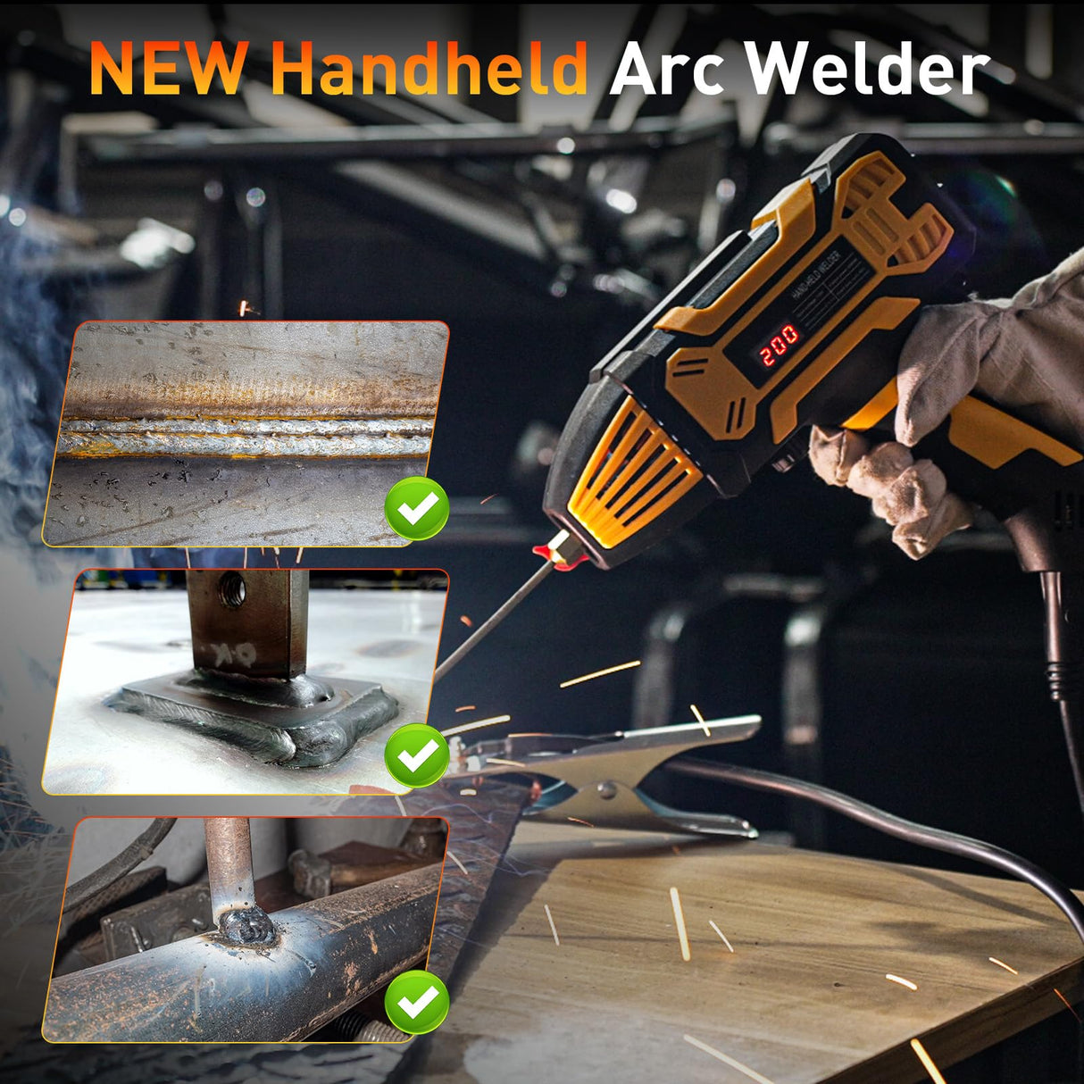 Faiuot Portable Handheld Welding Machine, 110V Portable Welder with IGBT Inverter 6 Variable Current Adjustment, Electric ARC Welder Gun Welding Tools Set Fits for 3/32"-1/8" Wire Rods Faiuot