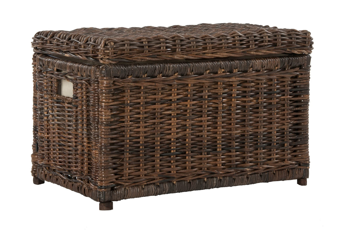 happimess HPM9002A Elijah 30" Wicker Storage Trunk, Collapsible for flat storage, Rattan-Sarang Buaya, Coastal for Office, Dorm Room-LivingRoom, Bedroom, Dining Room, Brown happimess