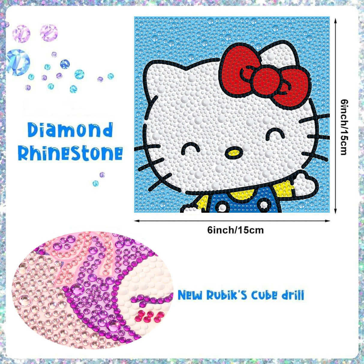 YSUNETER Diamond Painting Kits for Kids Beginner - 4 Pack DIY 5D Full Drill Diamond Art Kits for Children, Cute Animals Round Crystal Rhinestone Gem Art Crafts Home Wall Art Decor 5.9 x 5.9 Inches YSUNETER