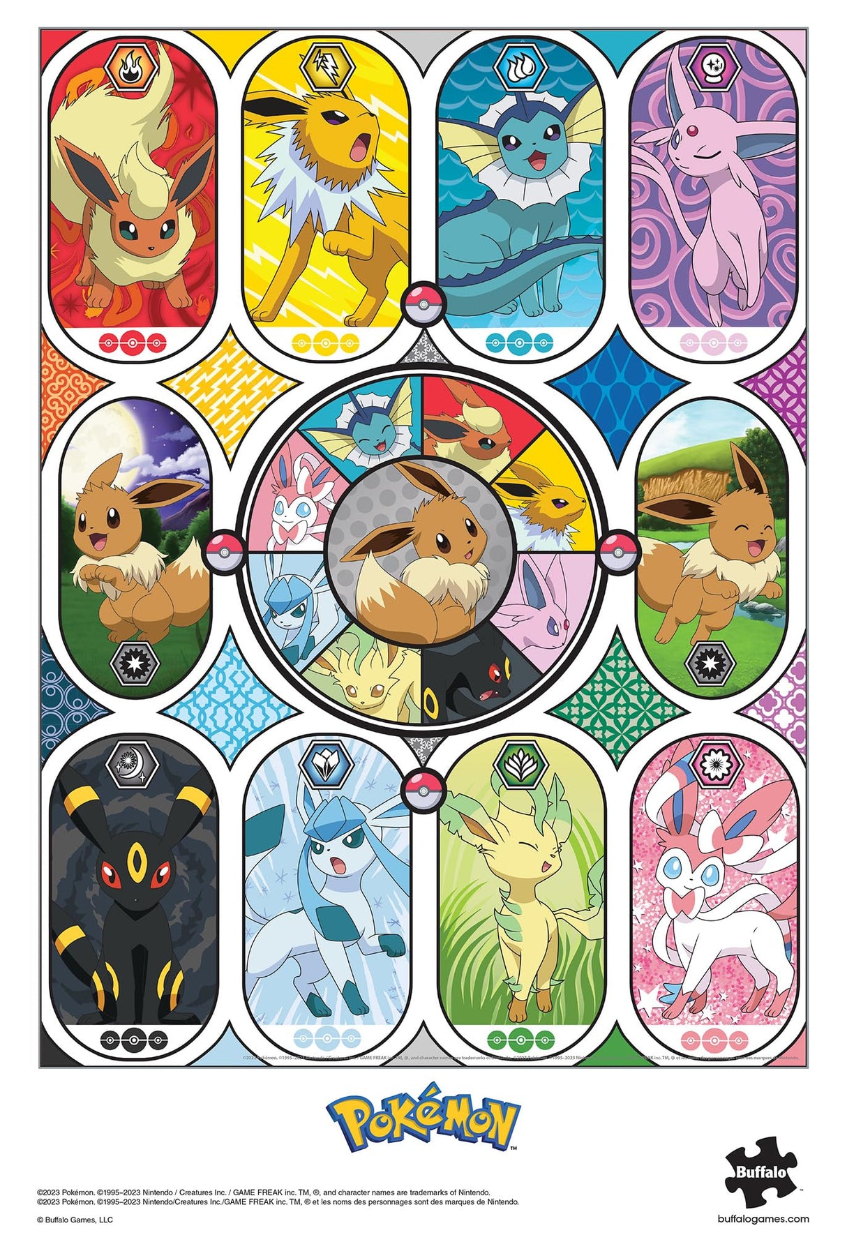 Buffalo Games - Silver Select - Pokemon- Windows of Eevee - 1000 Piece Jigsaw Puzzle for Adults -Challenging Puzzle Perfect for Game Nights - Finished Size is 26.75 x 19.75 Buffalo Games