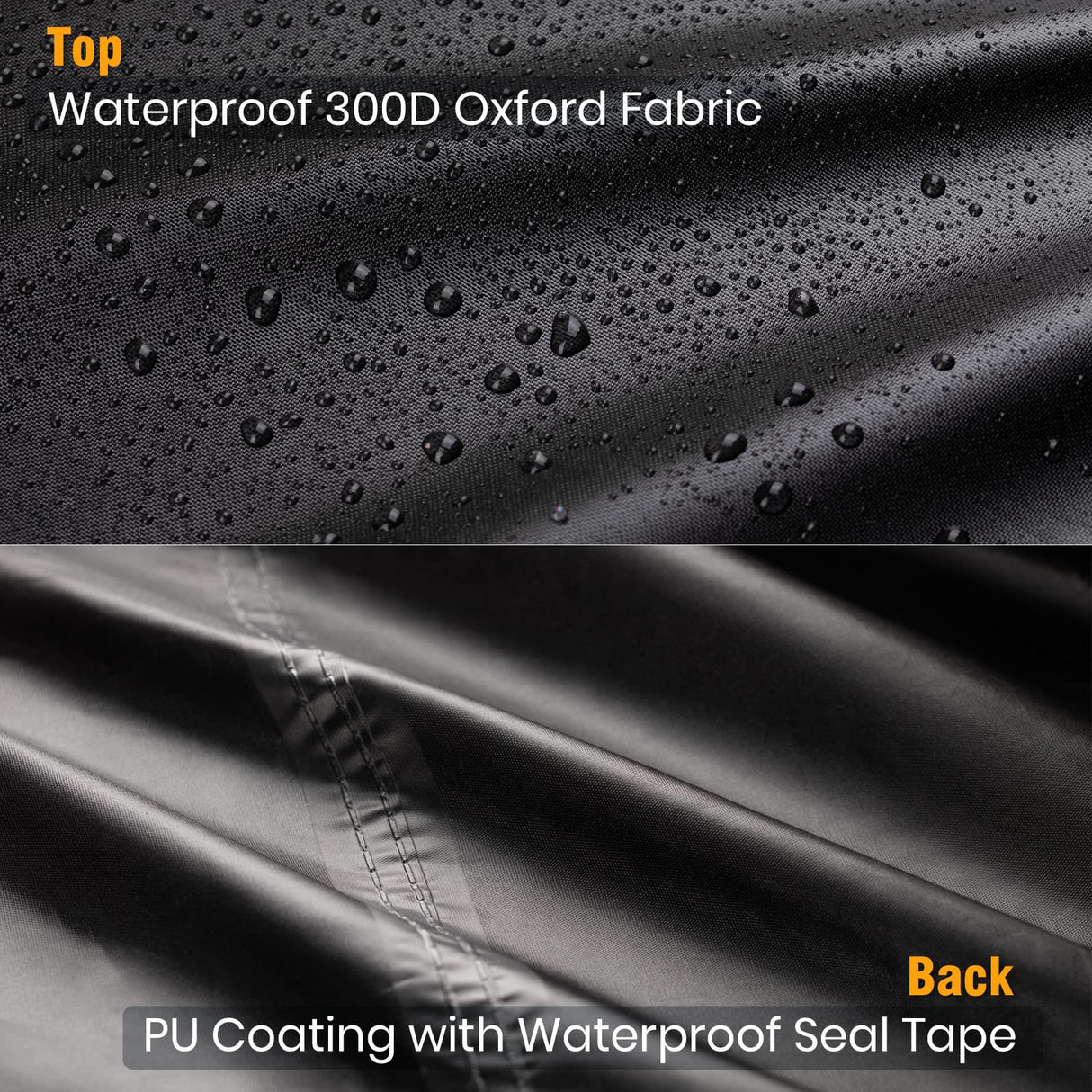 Velway Outdoor Swing Cover 3 Triple Seater Waterproof Patio Hammock Cover 87x49x70 All Weather Windproof Glider Chair Cover for Garden Furniture, Black Velway