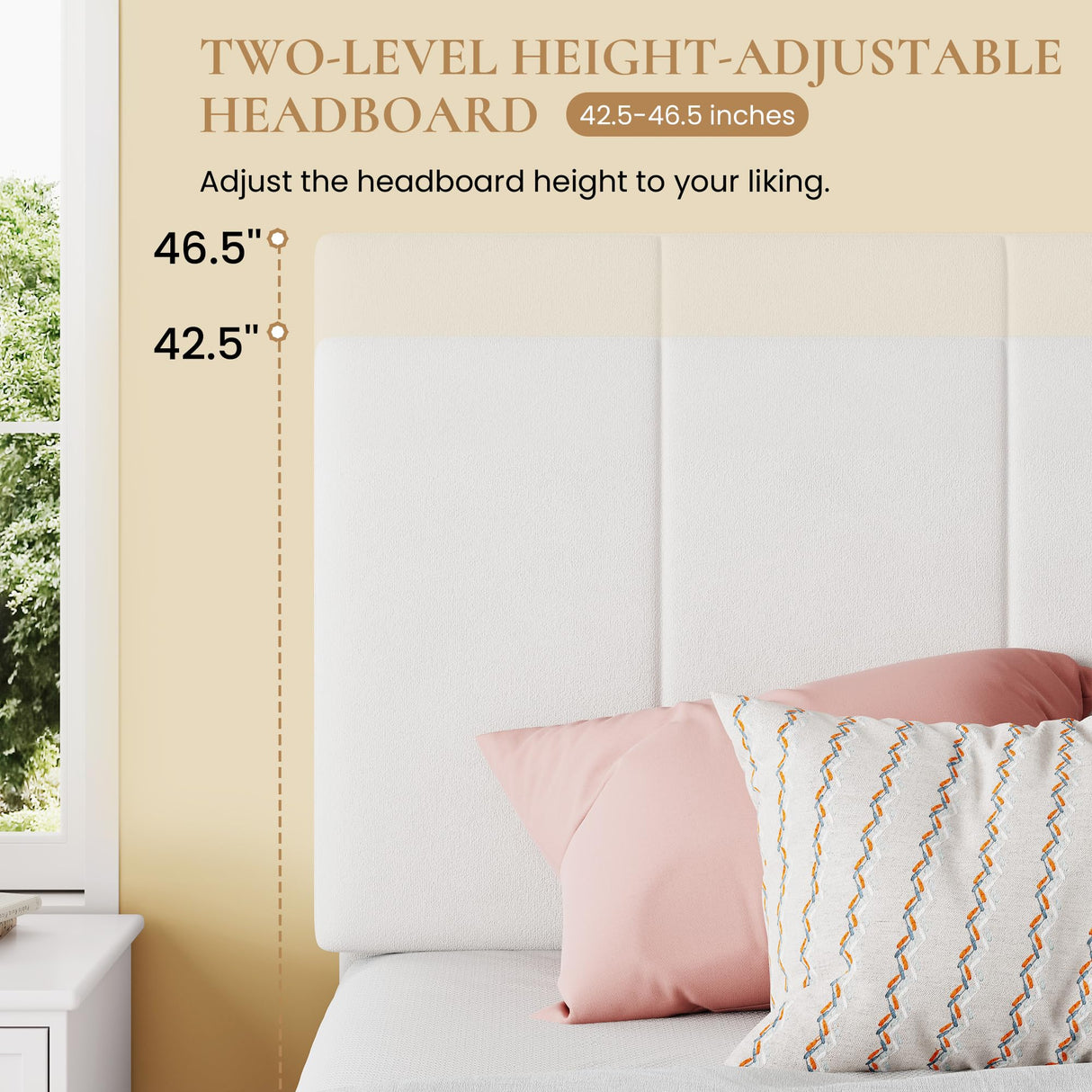 SHA CERLIN King Size Lift Up Storage Bed Frame, Adjustable Headboard, Hydraulic Support, Velvet Upholstered, Easy Installation, No Box Spring Needed, White SHA CERLIN