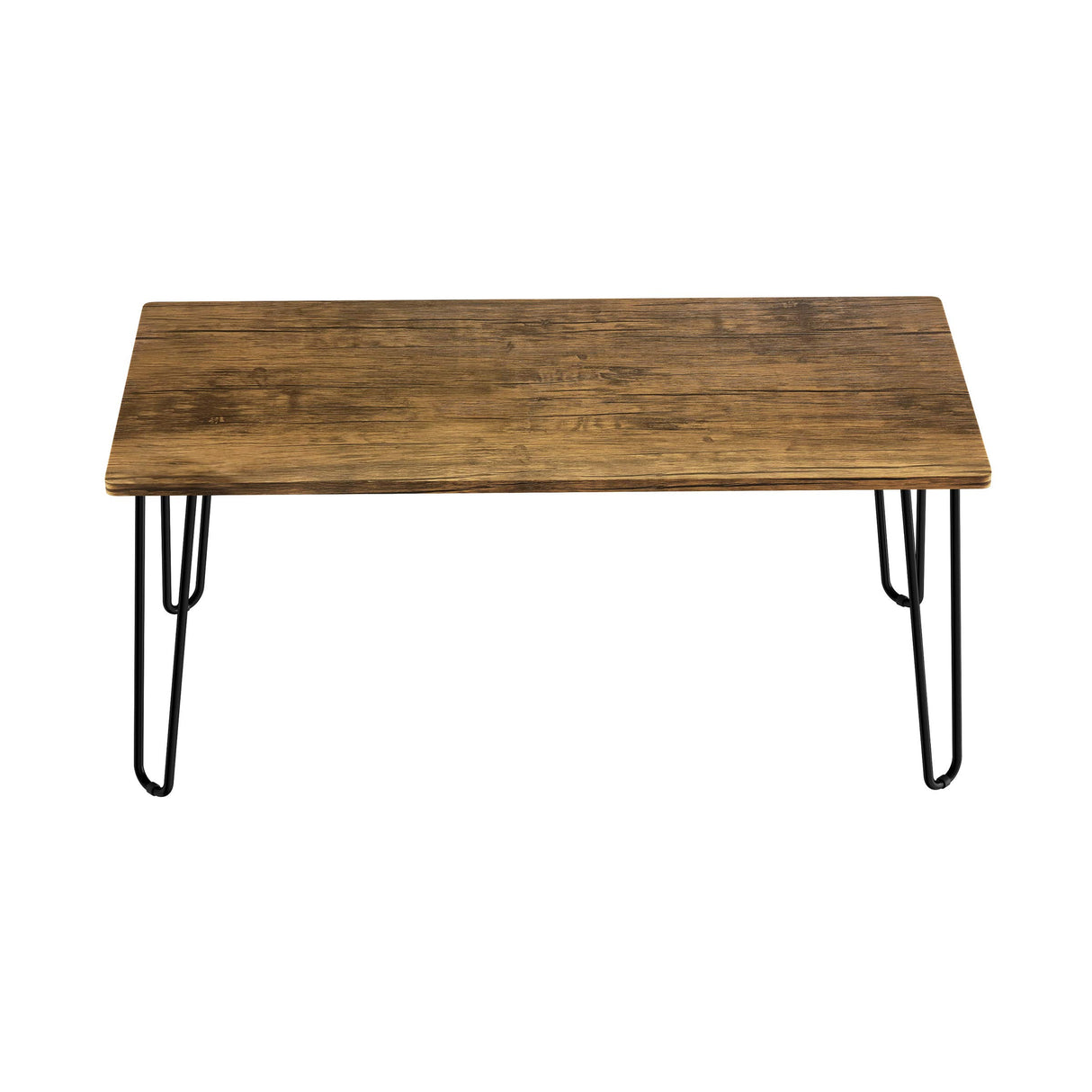 Lavish Home Coffee Table with Hairpin Legs - Modern Industrial Style Home Decor - Woodgrain-Look and Steel Accent Living Room Furniture (Brown) Lavish Home