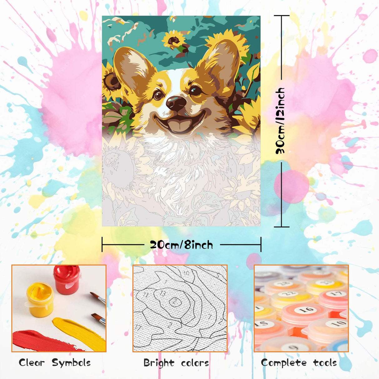 Bimkole Framed Paint by Numbers Kit for Adults Peacock, DIY Oil Painting on Canvas with Frame, Animals Paint by Numbers Set for Home Wall Decor 8x12 Inch/20x30 cm Bimkole