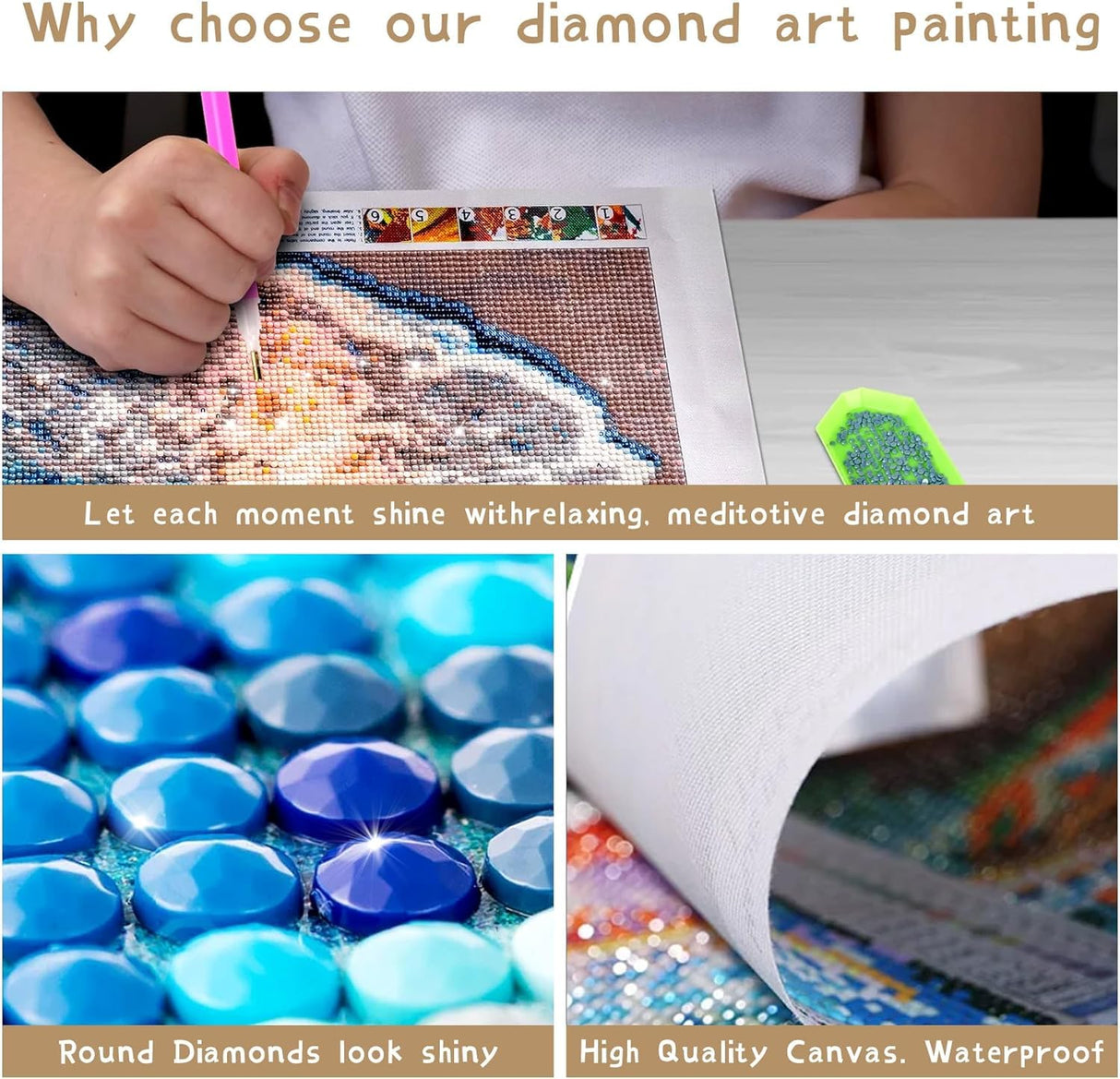 Ginfonr DIY 5D Diamond Art Kits for Adults, Dolphin Diamond Painting for Adults, Diamond Art Animal Full Drill, Diamond Art Kits Embroidery Rhinestone Craft for Home Wall Decor 12 * 16 Inch8173 Ginfonr