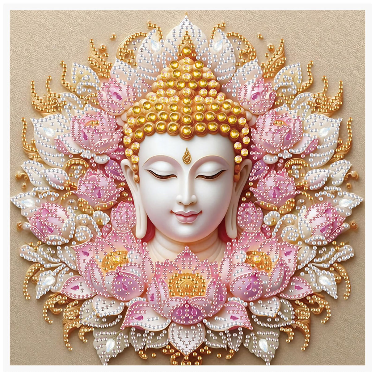 Tontut Diamond Art Painting Kit, Lotus Buddha 5D DIY Special Shape Mosaic Crafts for Beginners and Adults, can be Gifted to Family and Friends, Great for Decorating Home and Office Walls Tontut