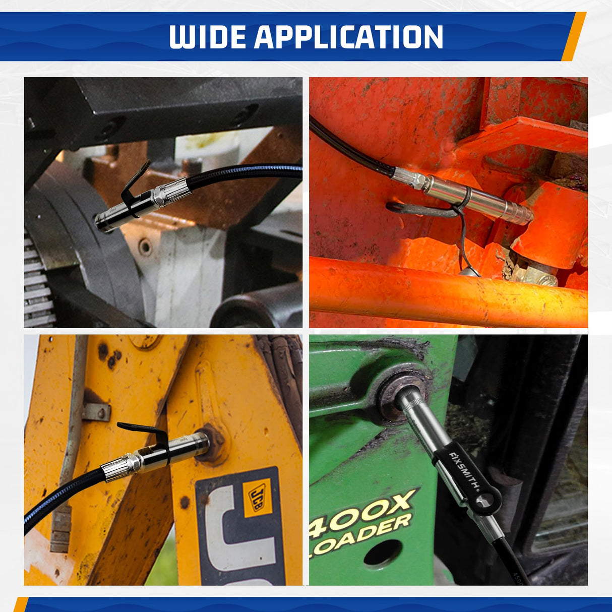 FIXSMITH Grease Gun Coupler, Heavy Duty Strong Quick Release Grease Gun Tips Locking, 10000 PSI High Pressure Locking Grease Gun Tips, Compatible with All Grease Guns 1/8" NPT Fittings FIXSMITH