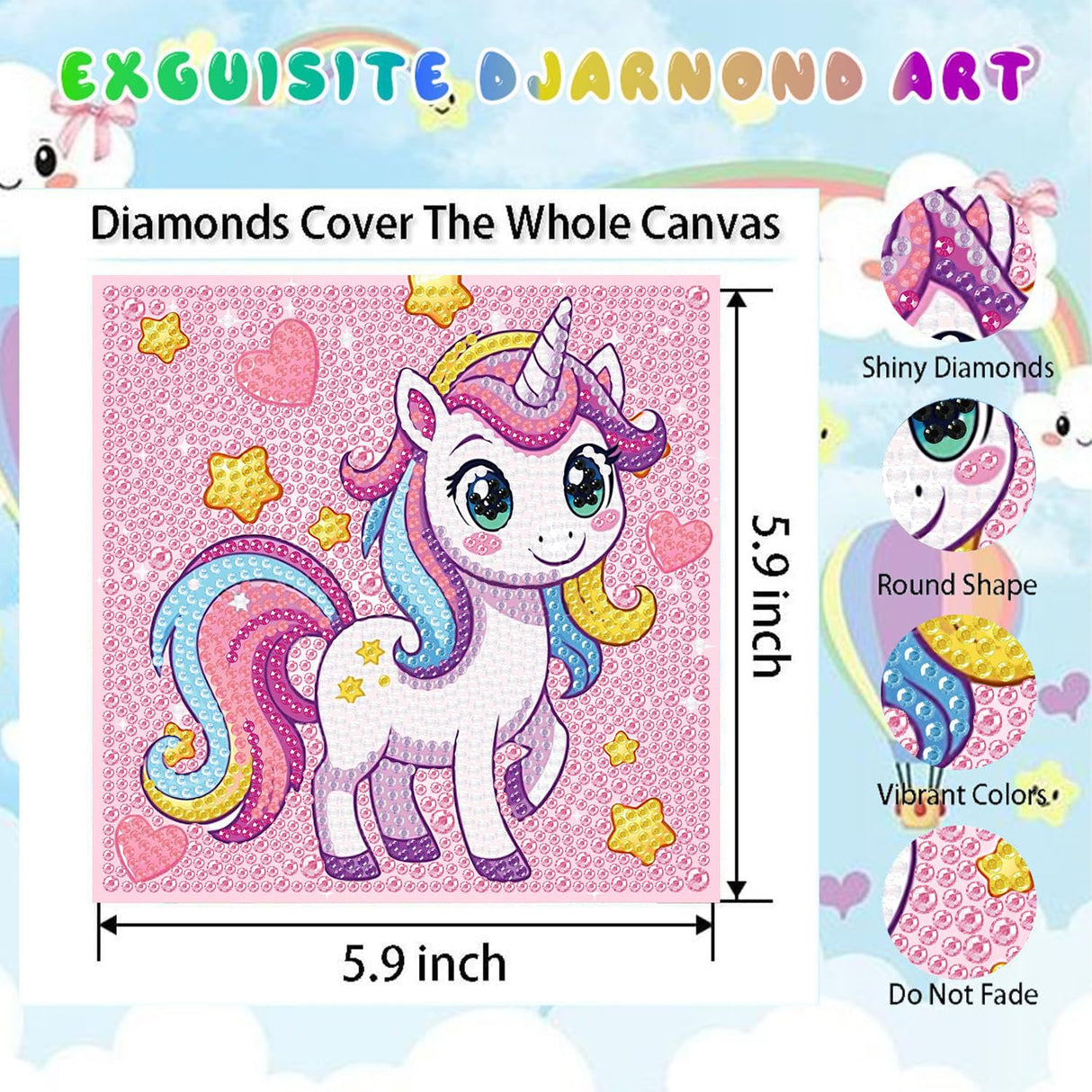 cviokrdu 4 PCS Diamond Art Kits for Kids, Animal Diamond Art for Kids Ages 4 8 12, Cute Alpaca Dolphin Dog Gem Art Kit Crafts Beginners for Gift Home Wall Decor(6x6inch) cviokrdu