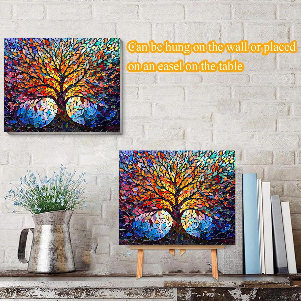 VIGEGU Tree of Life Paint by Numbers Kit for Adults with Framed - Paint by Number with Wooden Easel DIY Nice Box Acrylic Oil Painting,for Wall Decor 8x12inch VIGEGU