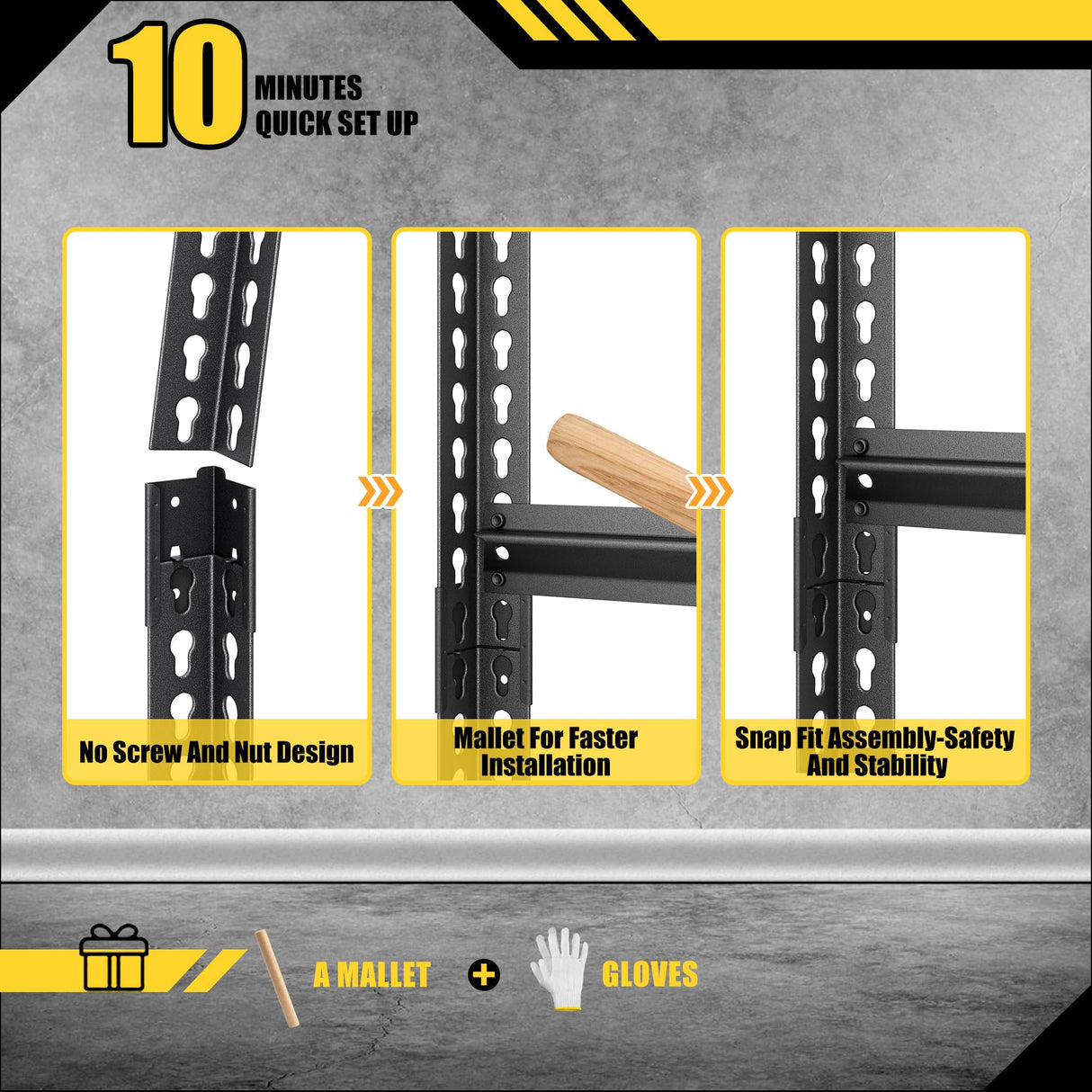 Rufokisa 48" W Garage Shelving Heavy Duty,3000LBS Loads Metal Shelving Units and Storage,5-Tier Garage Storage Shelves Heavy Duty, Industrial Utility Shelves,48”W x 24”D x 78”H(Black) Rufokisa