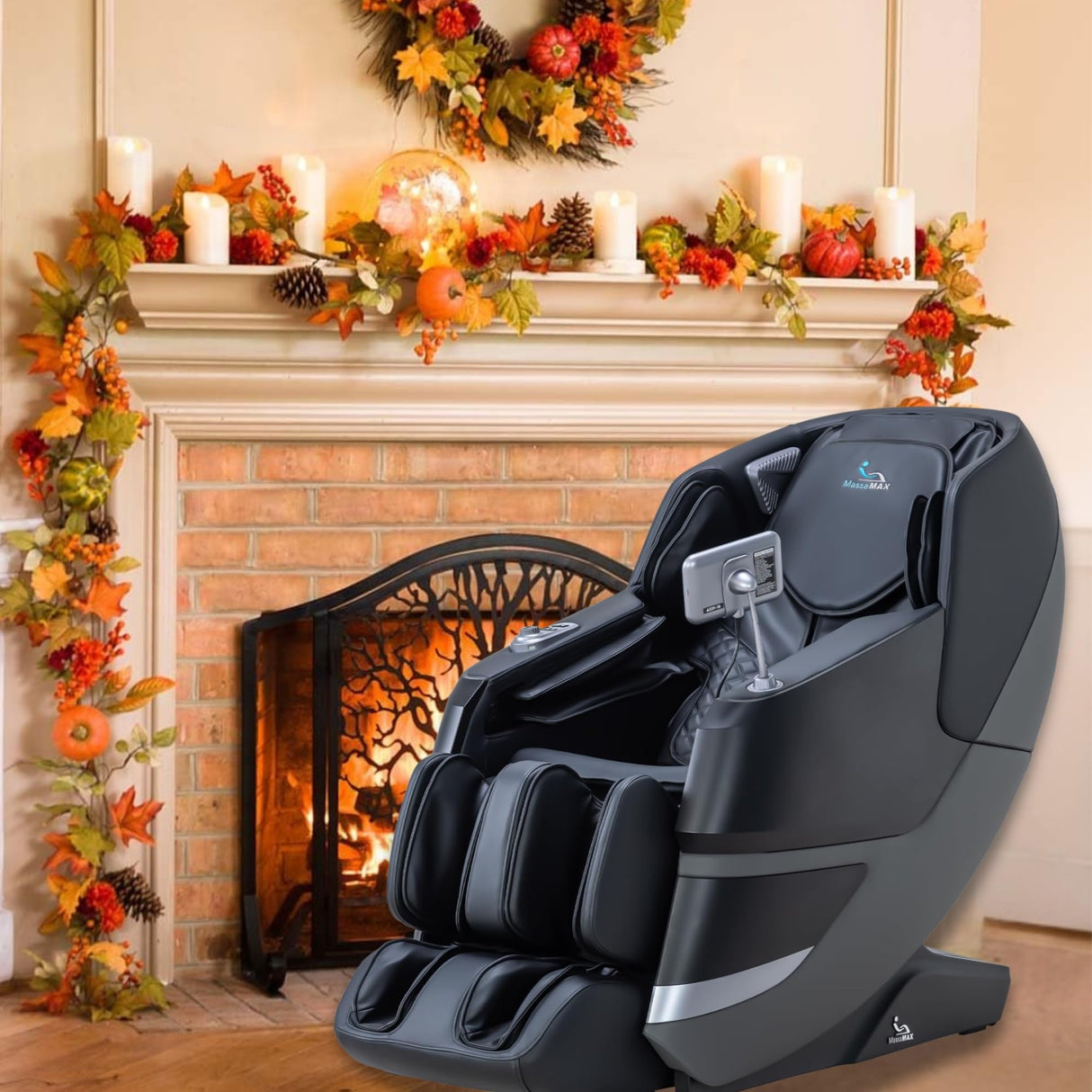 MassaMAX MT339 4D Massage Chair, Full Body Shiatsu Recliner with Auto Extendable Footrest, Zero Gravity, SL Track, Deep Yoga Stretch,15 Modes, AI Voice Control, Foot Rollers, and Heating (Deep Black) MassaMAX