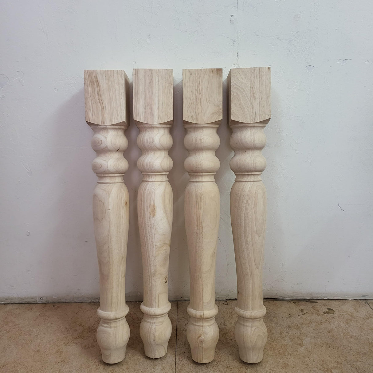 decorluxes Unfinished Farmhouse Table Legs Dining Table 3.7" X 29" Set of 4 DIY Coffee Table Rustic Turned Style Leg | Easy to Paint Any Color You Want (29 inch) decorluxes