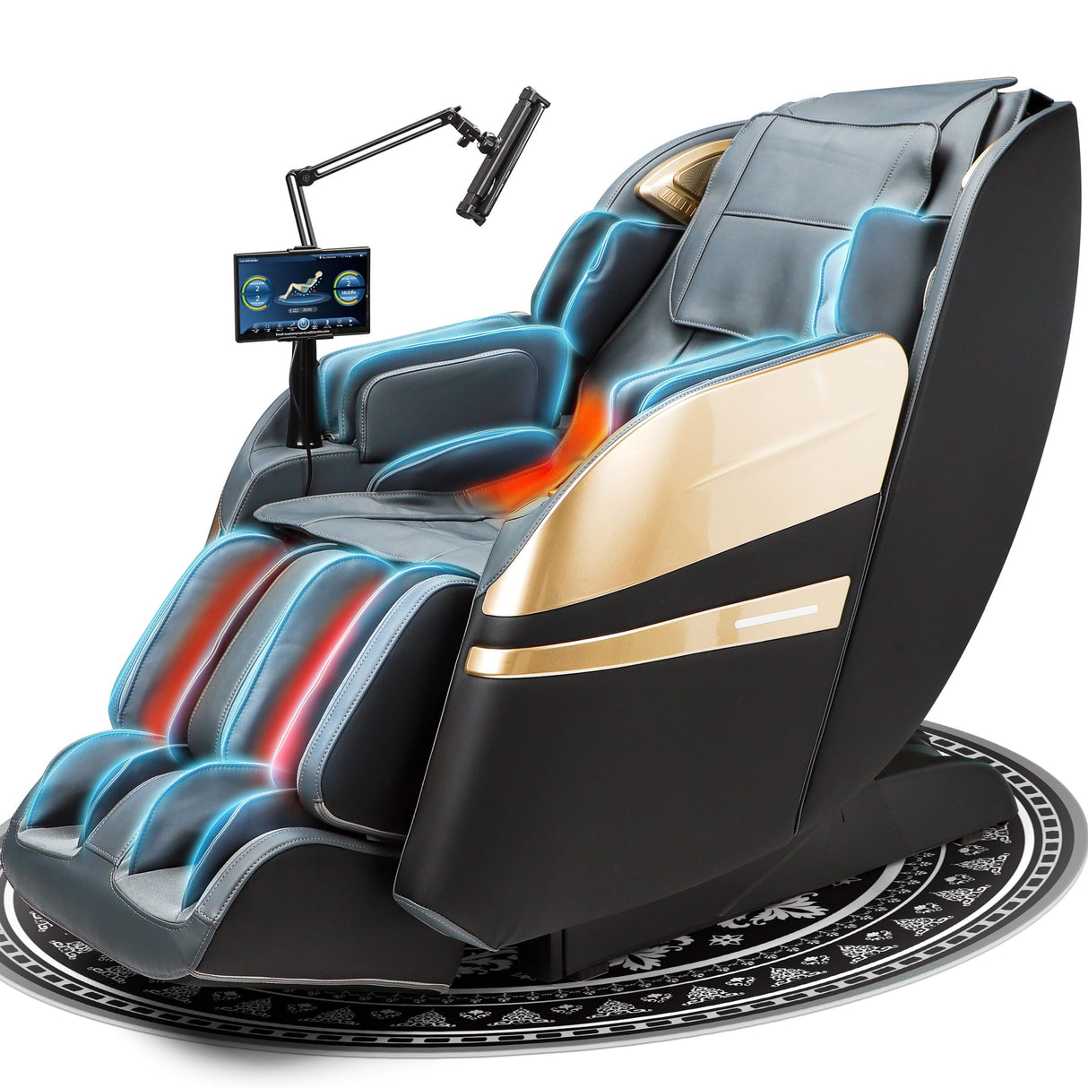 KTENTITO 2025 Massage Chair Full Body, 4D Zero Gravity Massage Chairs SL Track Shiatsu Massage Recliner Chair with Secure-Fit Arm Airbag, Waist & Calf Heating Voice Control Bluetooth Joystick G2 Black KTENTITO