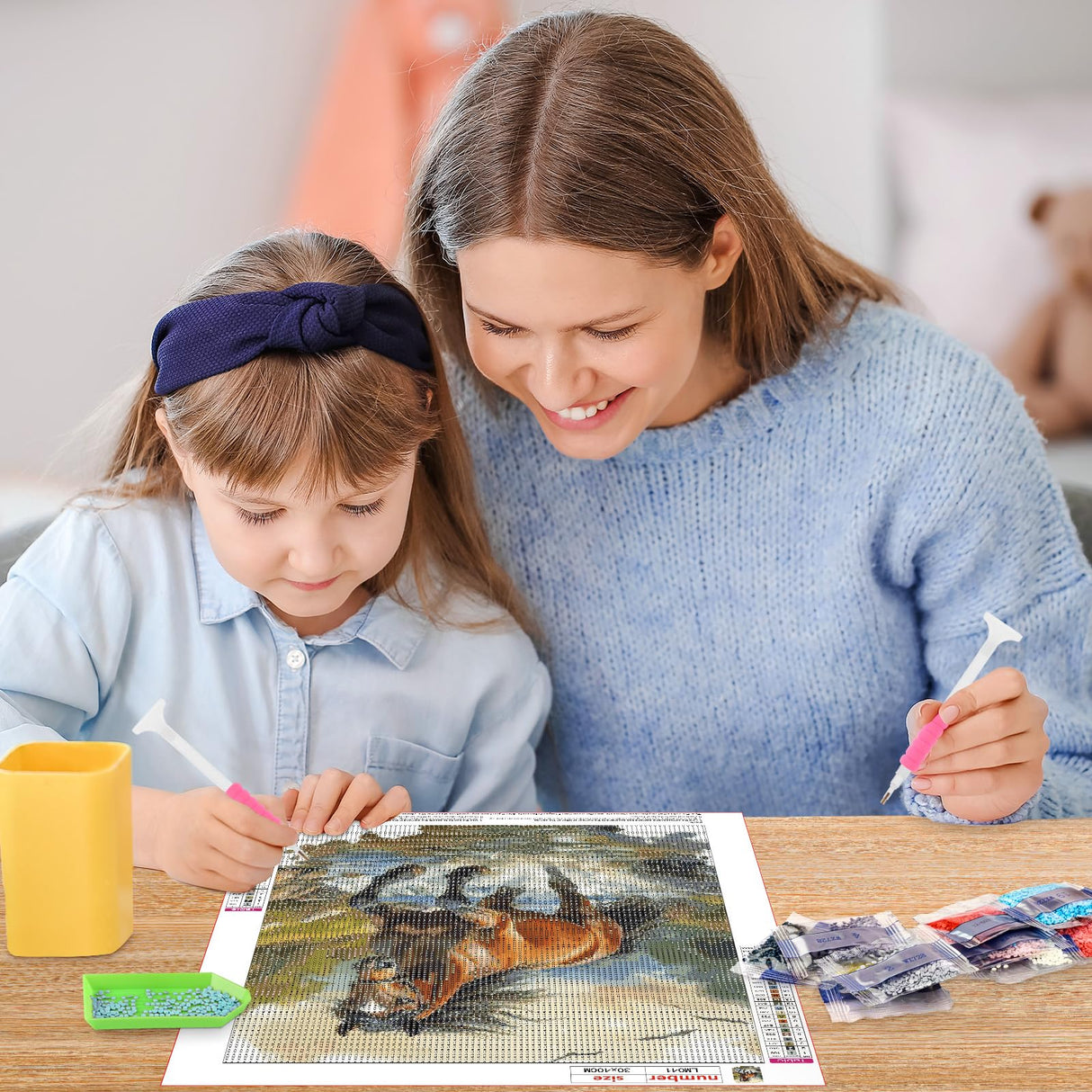 MOGTAA Horse Diamond Art Kits for Adults, 5D Full Drill Diamond Painting Kits for Adults Beginners, DIY Landscape Round Diamond Dots for Adults, Gem Art for Home Decor 12 X 16Inch MOGTAA