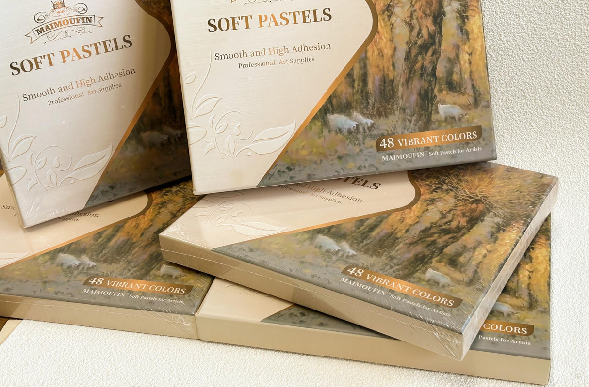 MAIMOUFIN Soft Pastels for Artists Highly Pigmented Sticks 48 Vibrant Colors Professional Grade Art Supplies Smooth Blendable Pastels Set for Drawing,Painting Artists,Beginner MAIMOUFIN