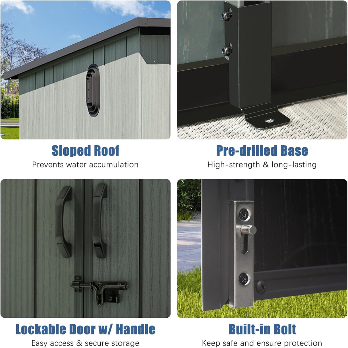 6x11FT Outdoor Resin Storage Shed with Transparent Windows & Louvered Vents