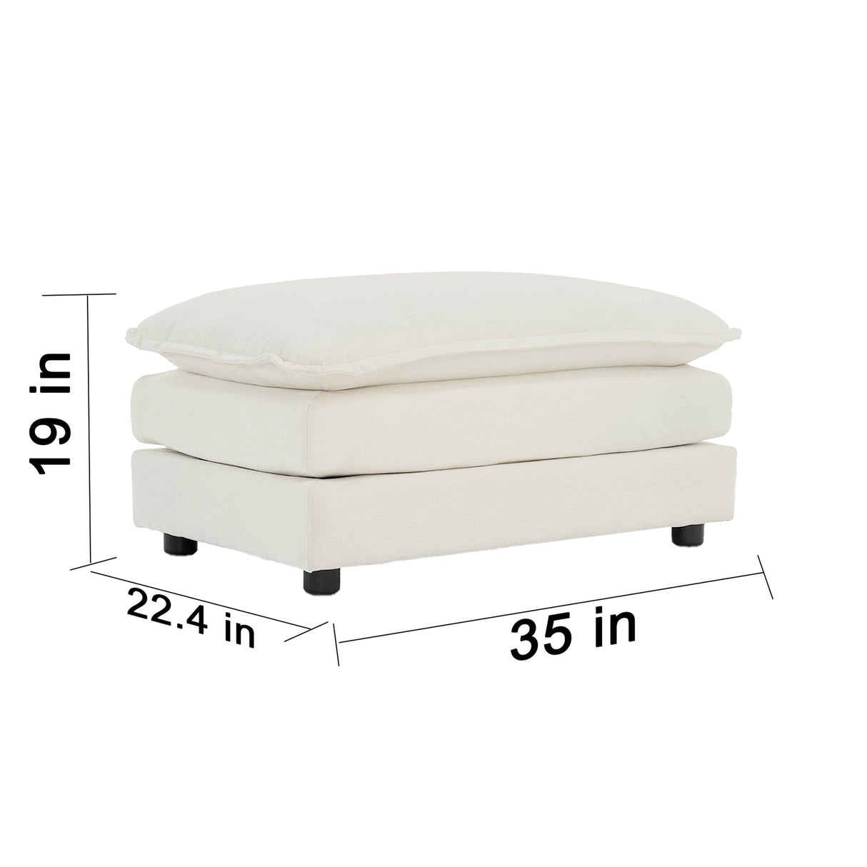 Modular Sectional Sofa for Living Room, U Shaped Couch 5 Seater Convertible with Ottoman