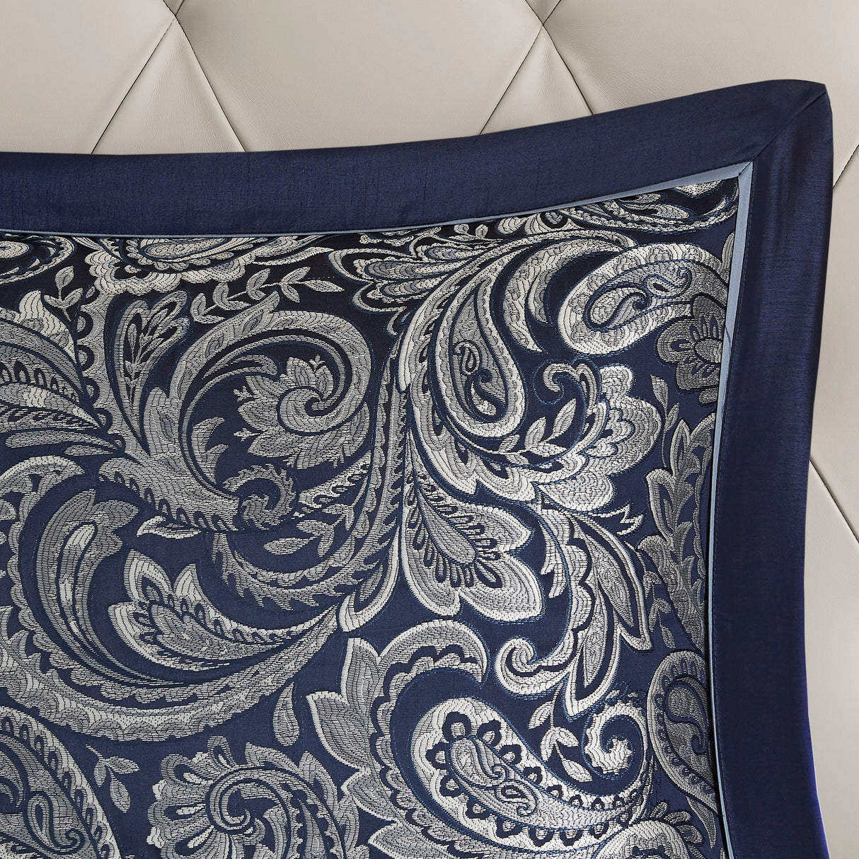 12 Piece Comforter Set with Cotton Bed Sheets Navy Cal King