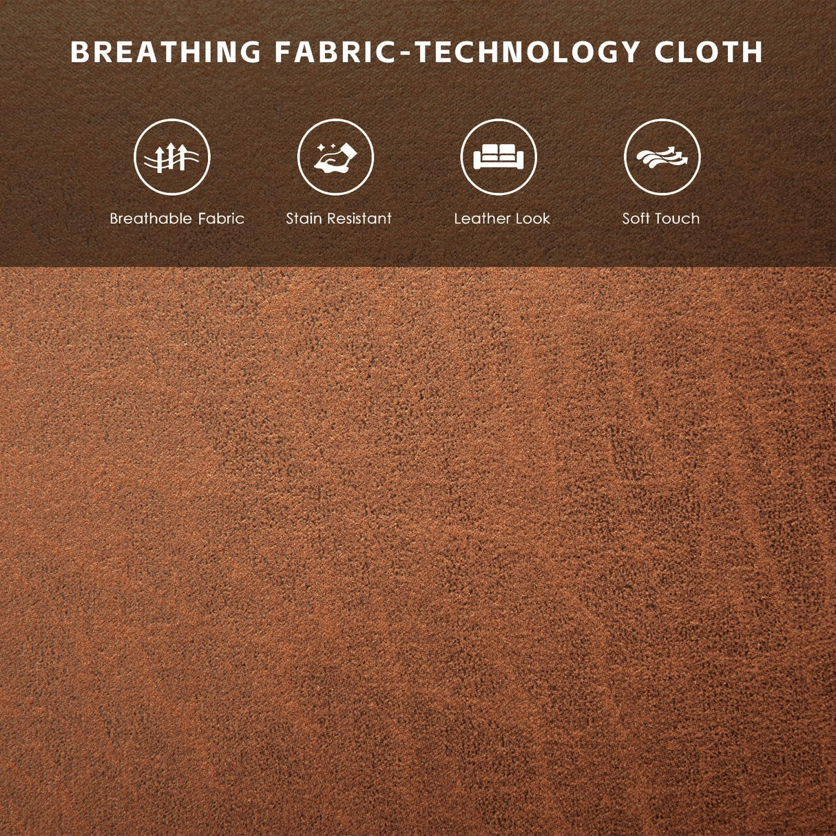 FEISHOMINOO 70" Mid-Century Modern Loveseat, 3-Seater Suede Leather Sofa Couch with Comfy Upholstered Cushions/Pillows, Deep Seat Tufted Sofas for Living Room Bedroom Apartment (Brown) FEISHOMINOO