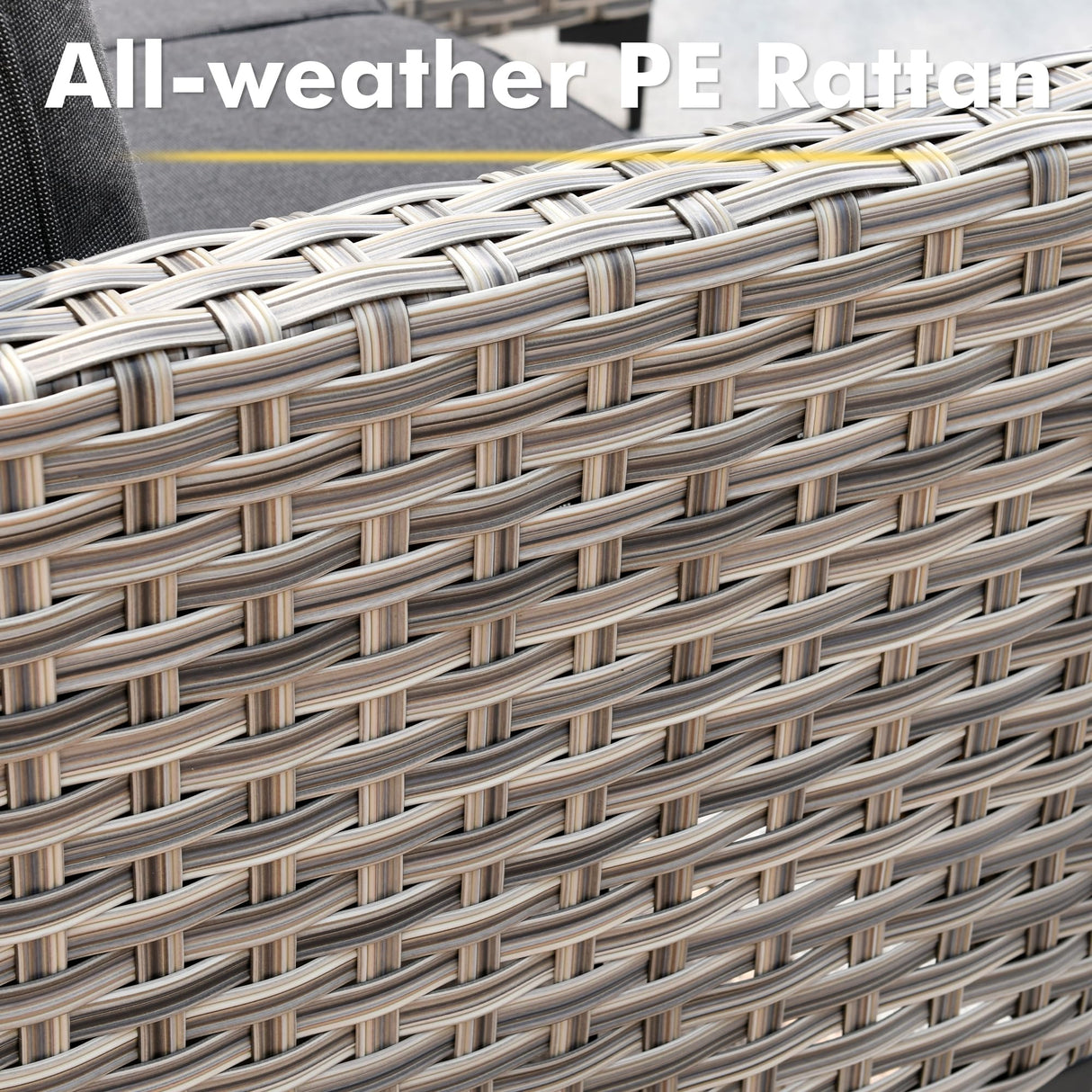 CAODOC 11-Piece Outdoor Sectional Sofa Set w/ 54" Fire Pit – L-Shaped Wicker Patio Furniture, Deep Seating & Swivel Rockers,Black CAODOC