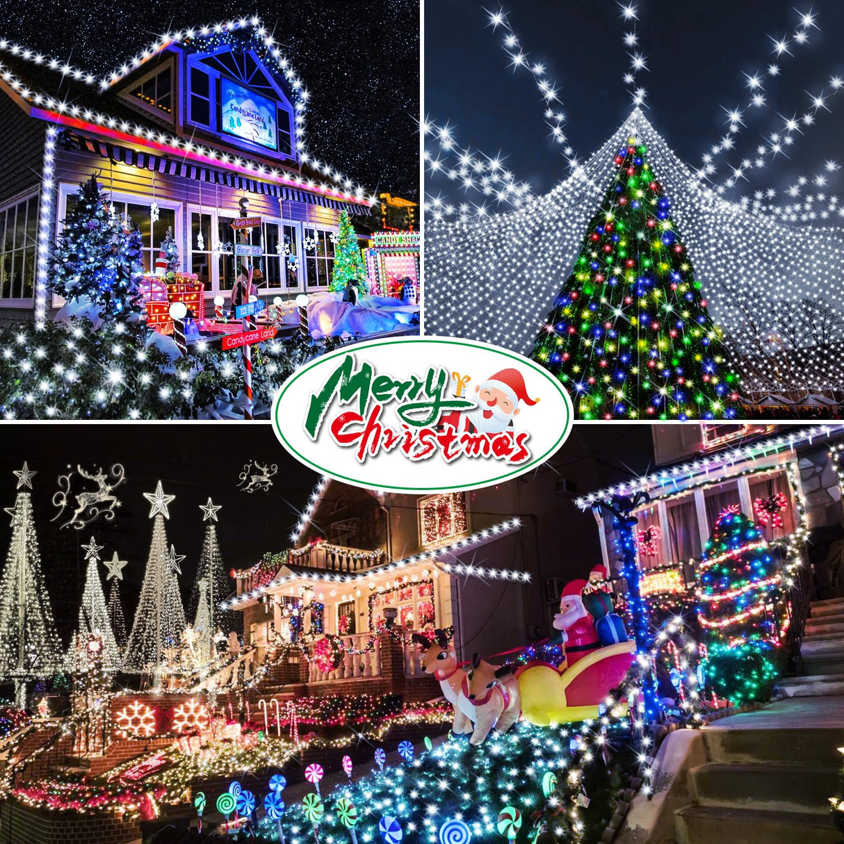 Hezbjiti 1000 LED 403 FT Christmas String Lights Outdoor, 8 Lighting Modes IP44 Waterproof Fairy Lights with Timer and Dimmable Function for Home Party Tree Decorations (Cold White, Clear Wire) Hezbjiti