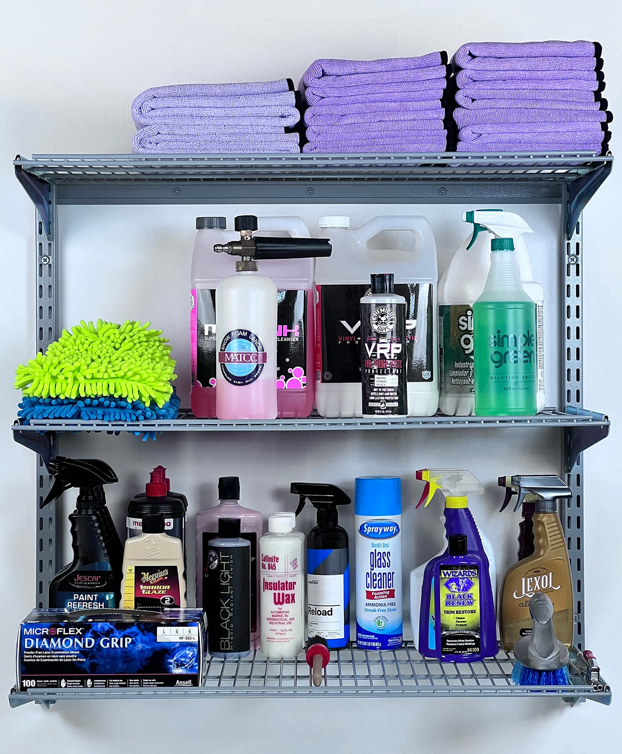 Triton Products 1795 Storability 34-Inch Length by 32-Inch Height Wall Mount Shelving Unit with 3-Wire Shelves, Grey Triton Products