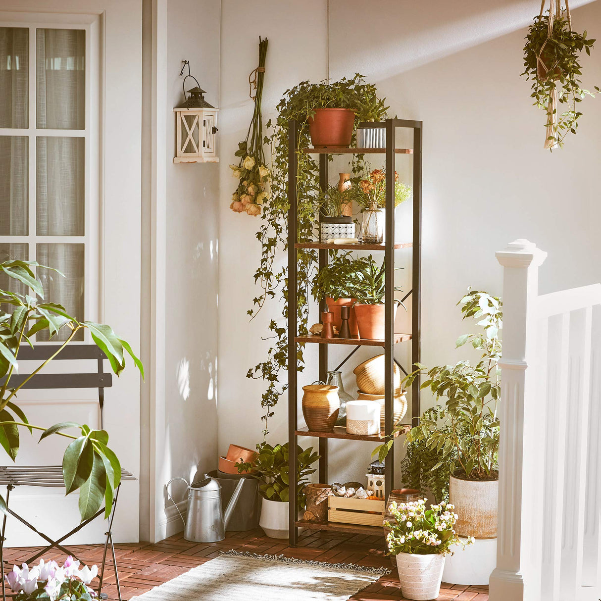 VASAGLE 5-Tier Tall Bookshelf, Narrow Bookcase with Steel Frame, Skinny Book Shelf for Living Room, Home Office, Study, 11.8 x 15.6 x 60.6 Inches, Industrial Style, Rustic Brown and Black ULLS100B01 VASAGLE