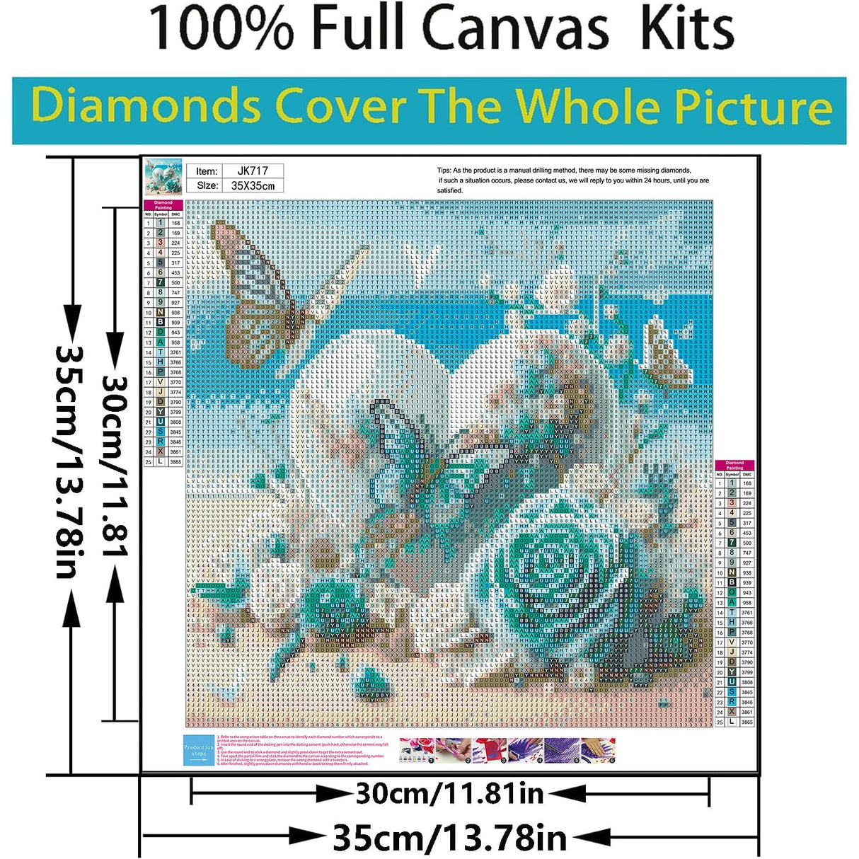 5D Diamond Painting Kits for Adults Beginners, Flowers Heart Diamond Art, DIY Full Round Drill Diamond Dot Gem Art, Butterfly Paintings by Diamond Home Wall Decor 13.78x13.78 Inch Acelii