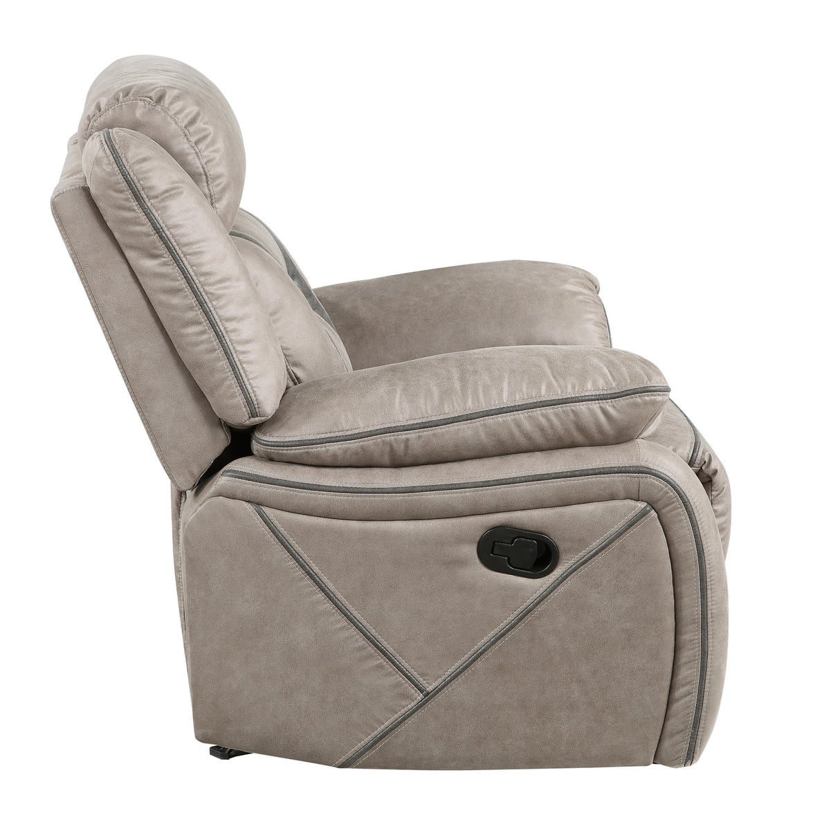Steve Silver Co Tyson Manual Recliner, Transitiona,l Contemporary, Traditional, Grey Leatherette, Living Room, Home Theater Seating, Single Sofa, 39.4" D x 41" W x 41" H, Grey Steve Silver
