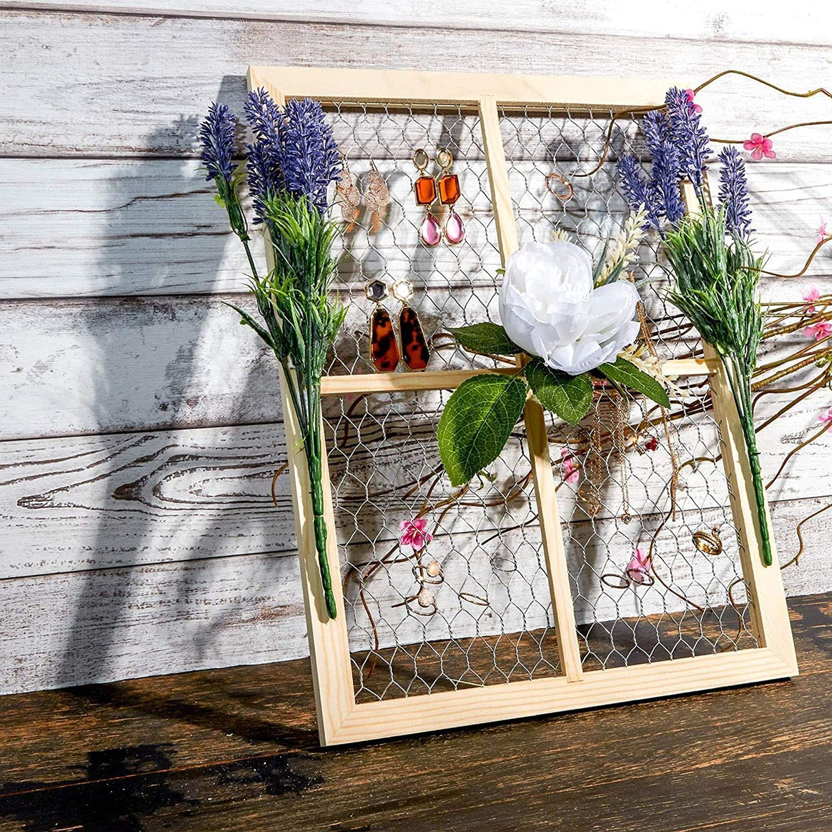 Bright Creations Unfinished Wood Window Frame with Chicken Wire Mesh (12 x 16 in, 2 Pack) Bright Creations