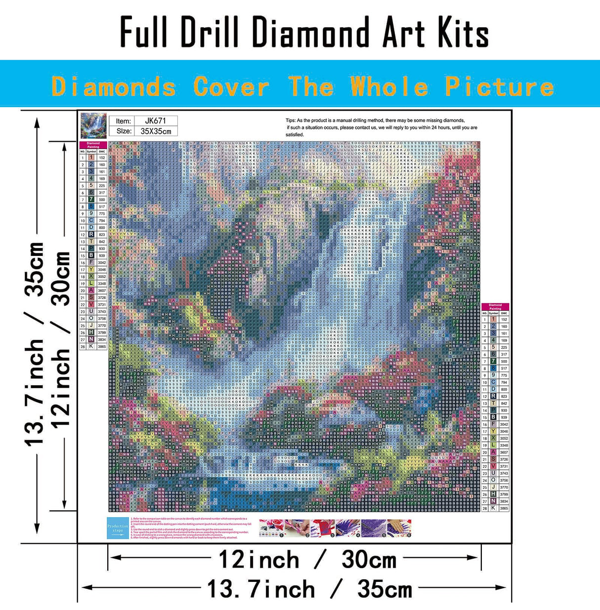 5D Landscape Scenery Diamond Art Kits for Adults Beginners,DIY Full Round Drill Diamond Painting Kits Waterfall, Paint by Diamonds Dot Gem Art Crystal Mountain Easy,Home Wall Decor 13.7X13.7Inch CHWGLFGG