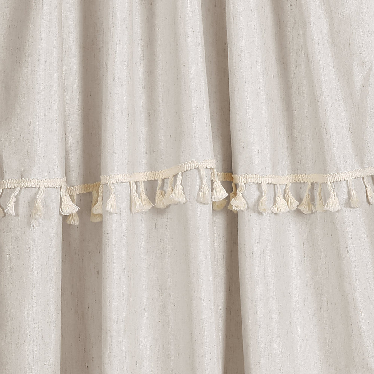 Lush Décor Ivy Tassel Window Curtain Panel Pair, 84 x 40 in, Neutral Lush Decor
