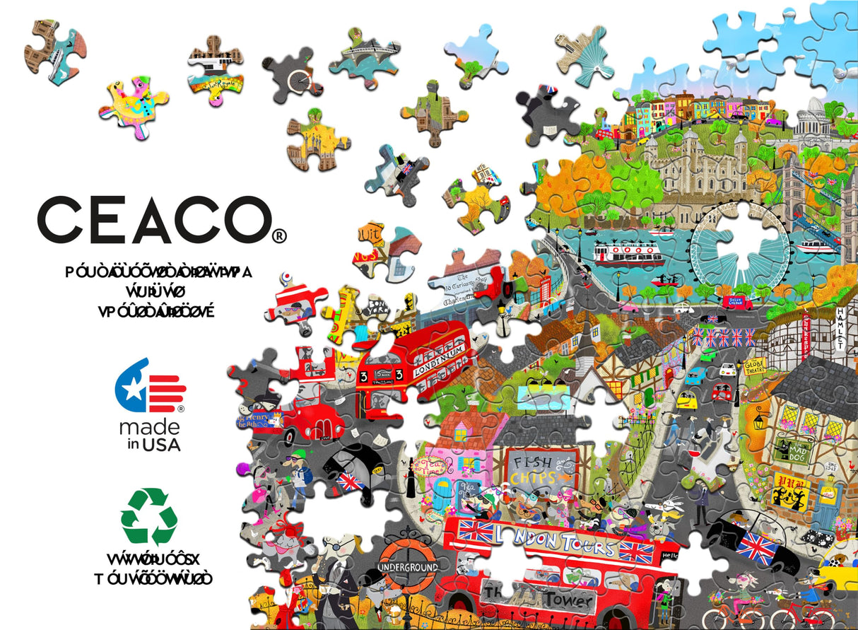 Ceaco - London Dogs - 1000 Larger Sized Piece Jigsaw Puzzle Ceaco