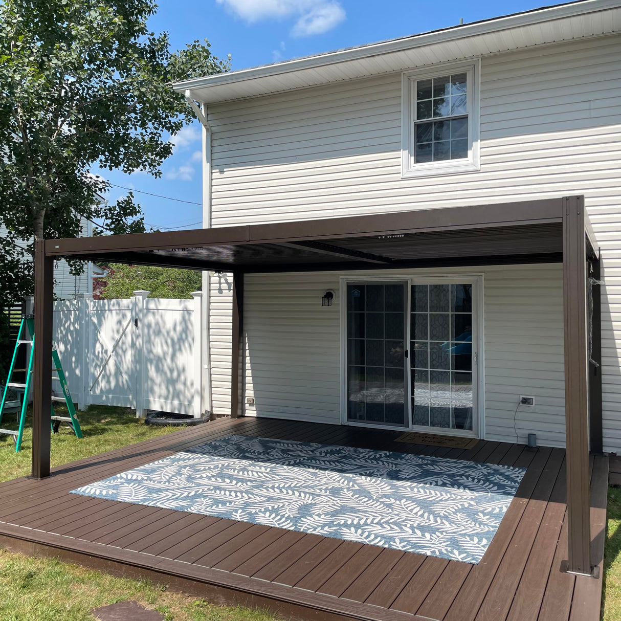 Domi Louvered Pergola 10X16FT, Aluminum Pergola with Adjustable Roof, Aluminum Frame, Efficient Drainage System, Outdoor Pergola for Patio, Deck, Garden, Brown domi outdoor living