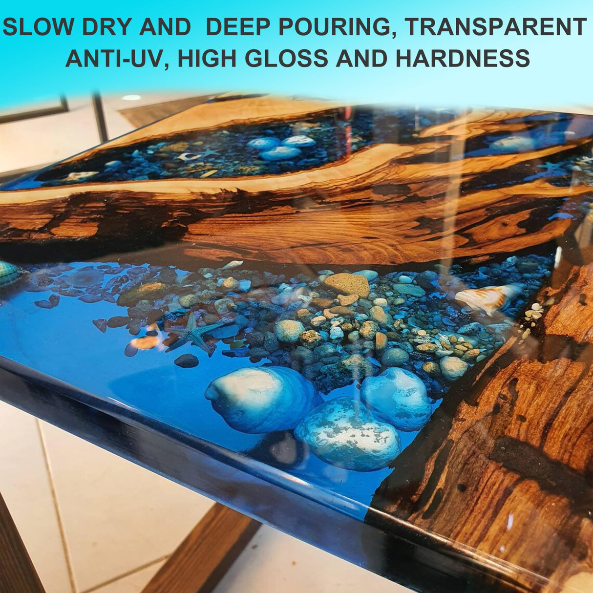 MTBJZJ Deep Pour Epoxy Resin, Crystal Clear Resin Kit 24oz, 2"-4" Ultra Clear Finish & Bubble-Free, 2:1 Art Casting Resin for Epoxy River Tables, Wood MTBJZJ