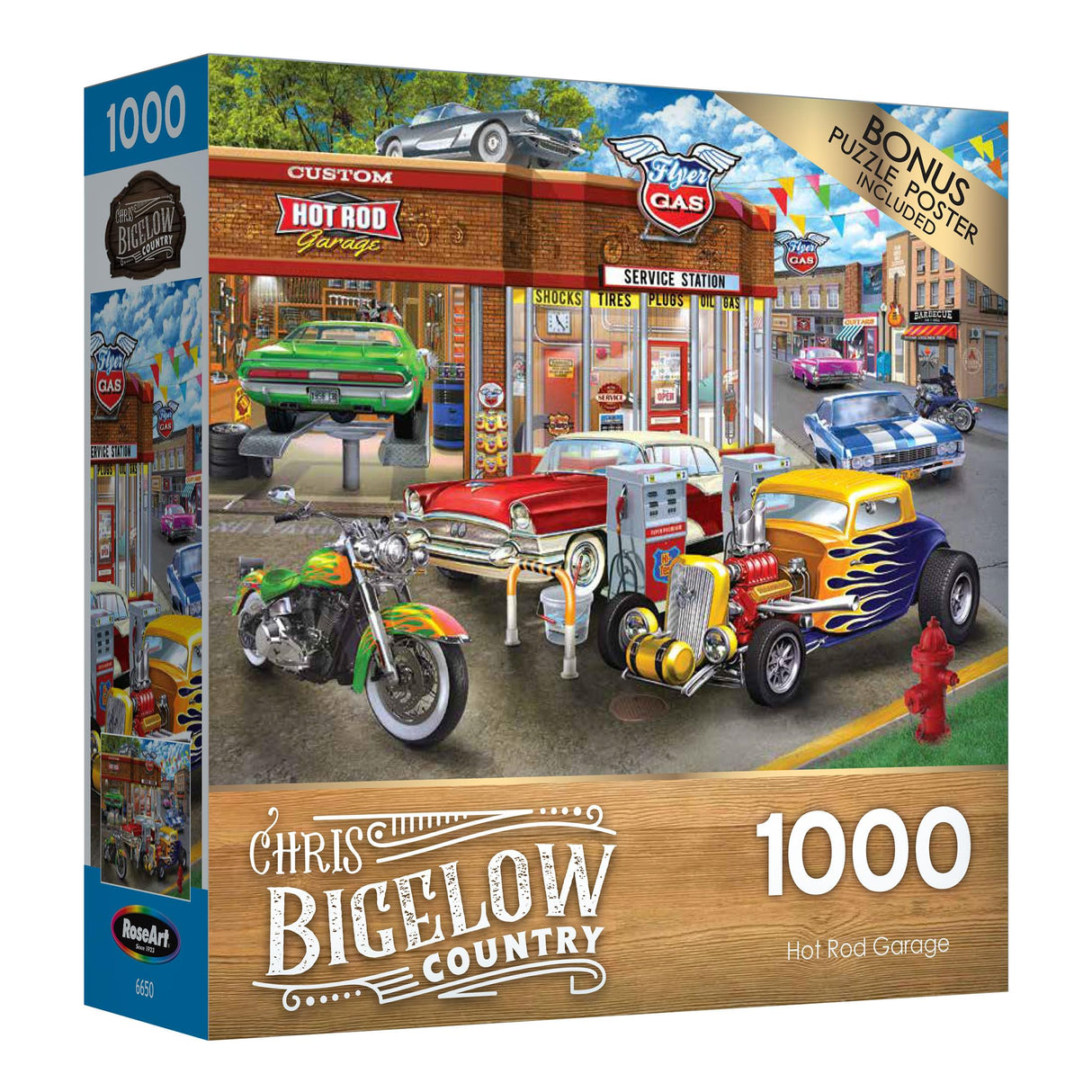 RoseArt - Chris Bigelow - Hot Rod Garage - 1000 Piece Jigsaw Puzzle for Adults RoseArt
