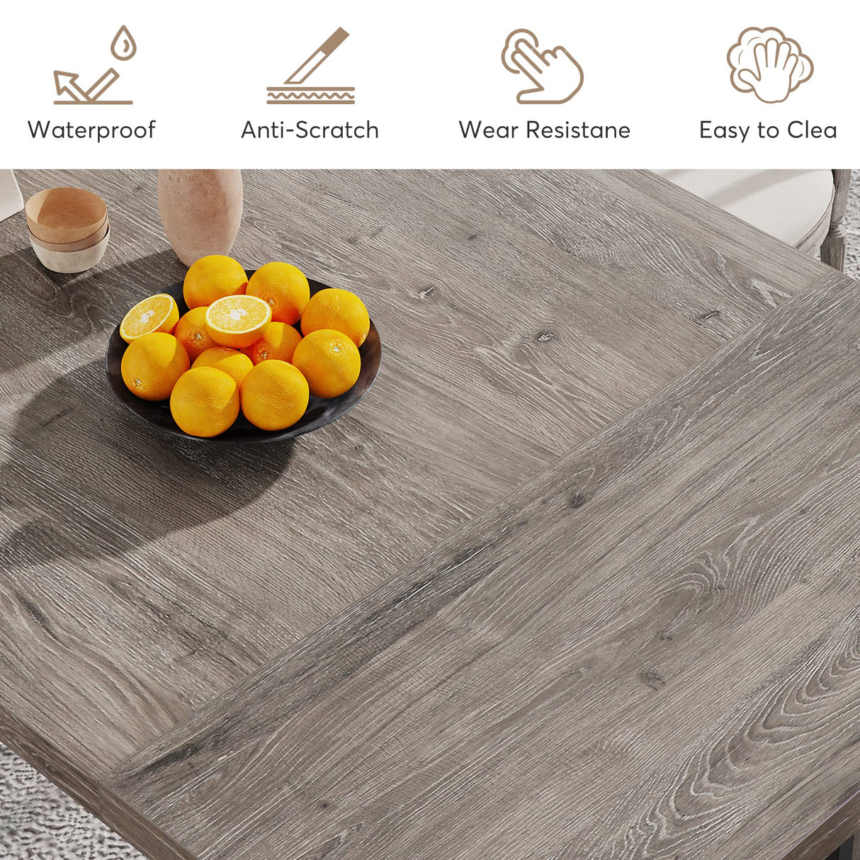 Tribesigns 71" Large Dining Table for 6 to 8 People, Rustic Farmhouse Style Dinner Table, Rectangular Dining Table for Kitchen, Dining Room & Living Room Tribesigns