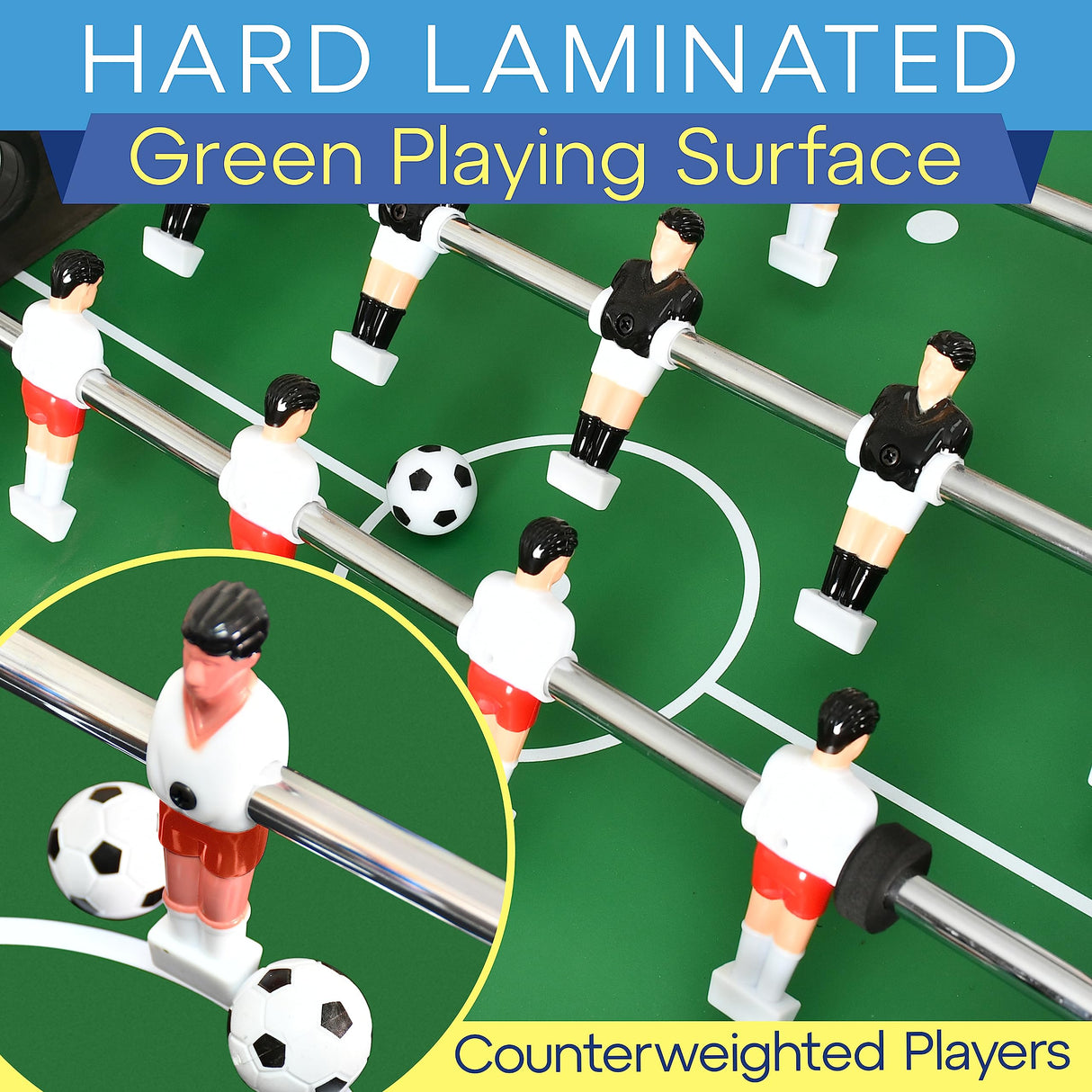 SereneLife Full Size Foosball Table, Soccer with Foose Ball Set for Home SereneLife