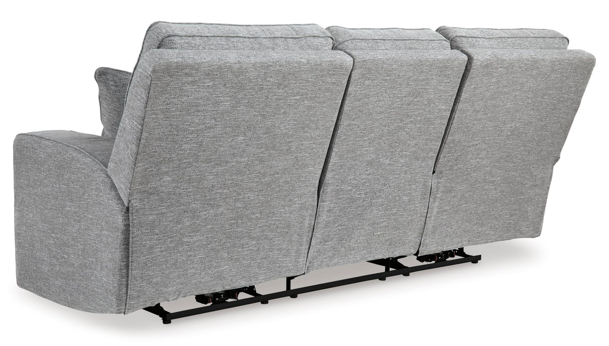 Signature Design by Ashley Biscoe Casual UV Resistant Power Reclining Sofa with Adjustable Headrest and USB Ports, Light Gray Signature Design by Ashley