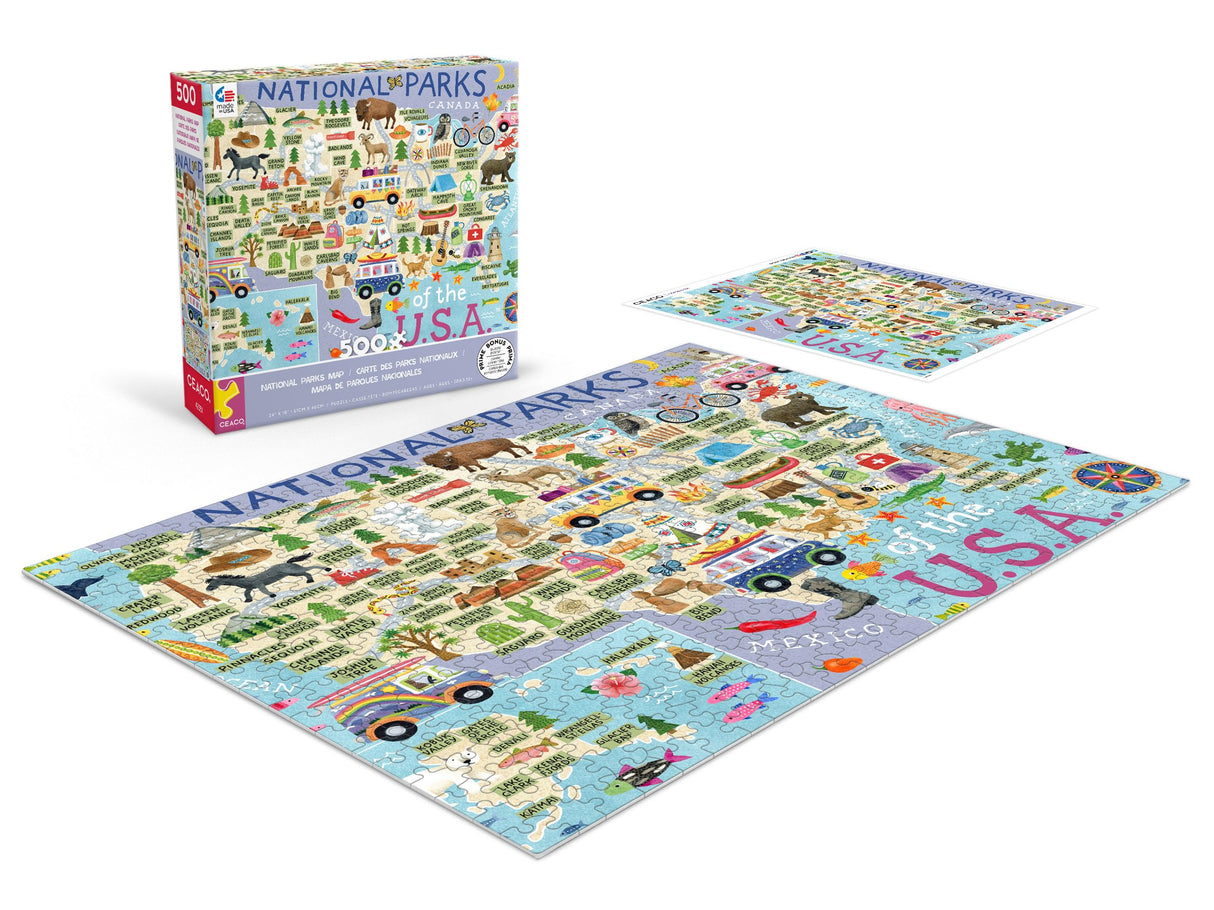 Ceaco - National Parks Map - 500 Piece Jigsaw Puzzle Ceaco