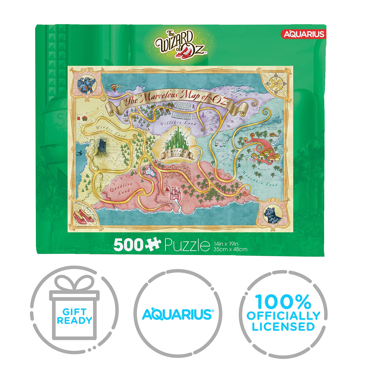 AQUARIUS - The Wizard of Oz Map 500 Piece Jigsaw Puzzle AQUARIUS