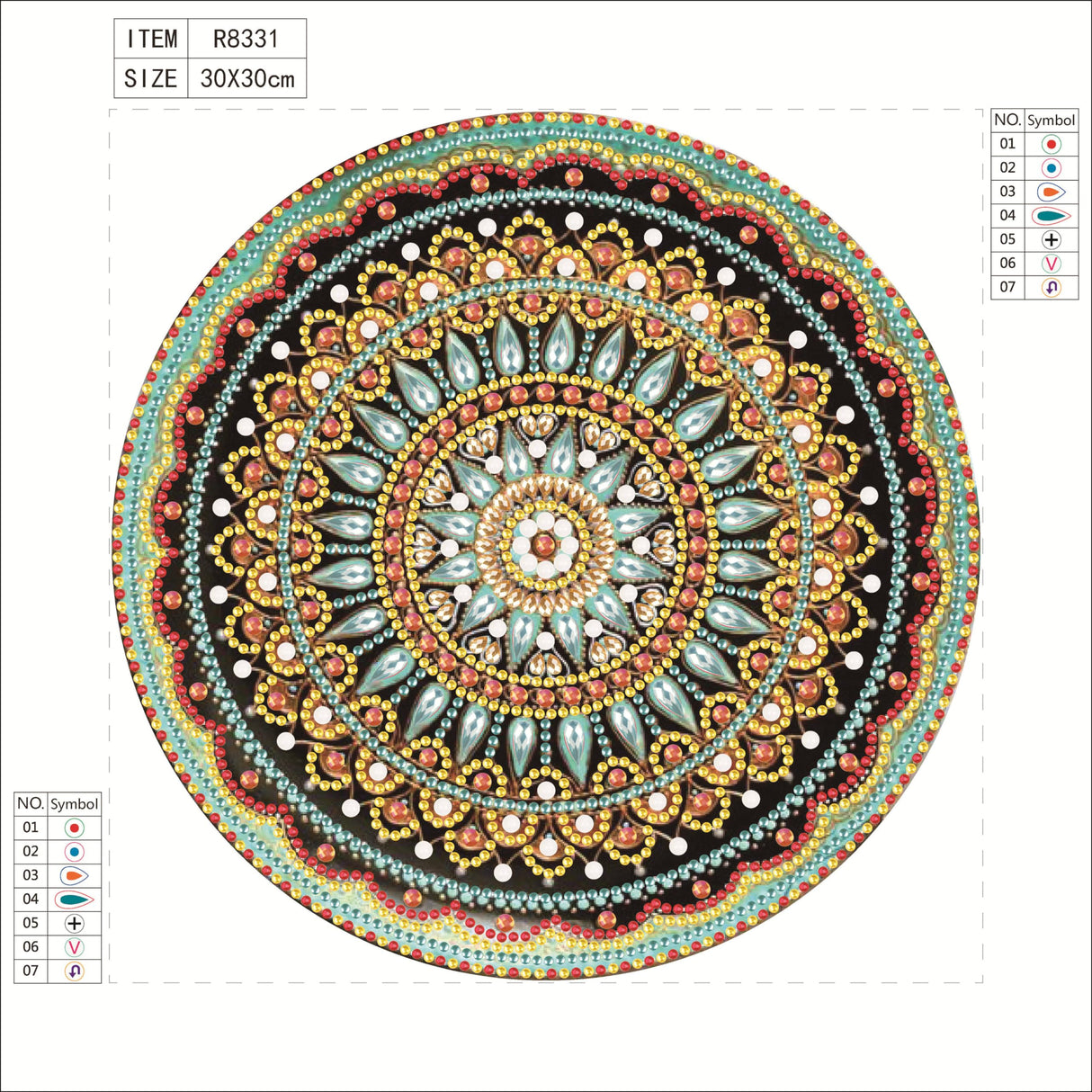 Hibah Diamond Painting DIY 5D Special Shape Rhinestone, Mandala Flower, Partial Diamond Crystal Diamond Painting Mandala Set Hibah