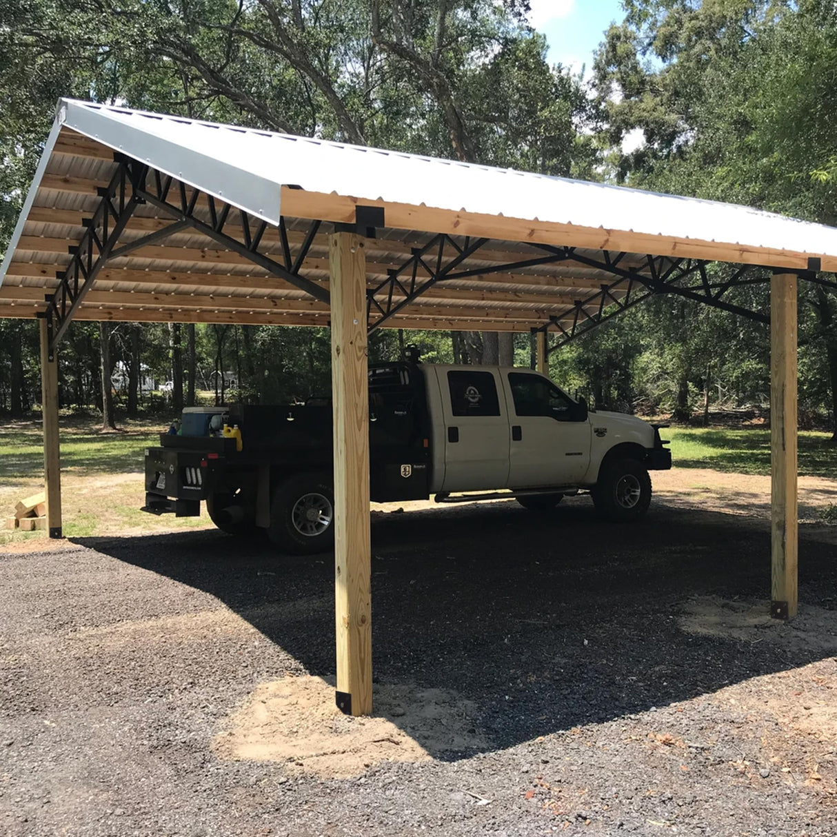 LADECH Fence Post Holder Ground Spike Use for Concrete Deck - Post Base Anchor Metal Black Powder Coated 4 Inches x 4 Inches (Inner Dia 3.5x3.5) 4 Pack LADECH