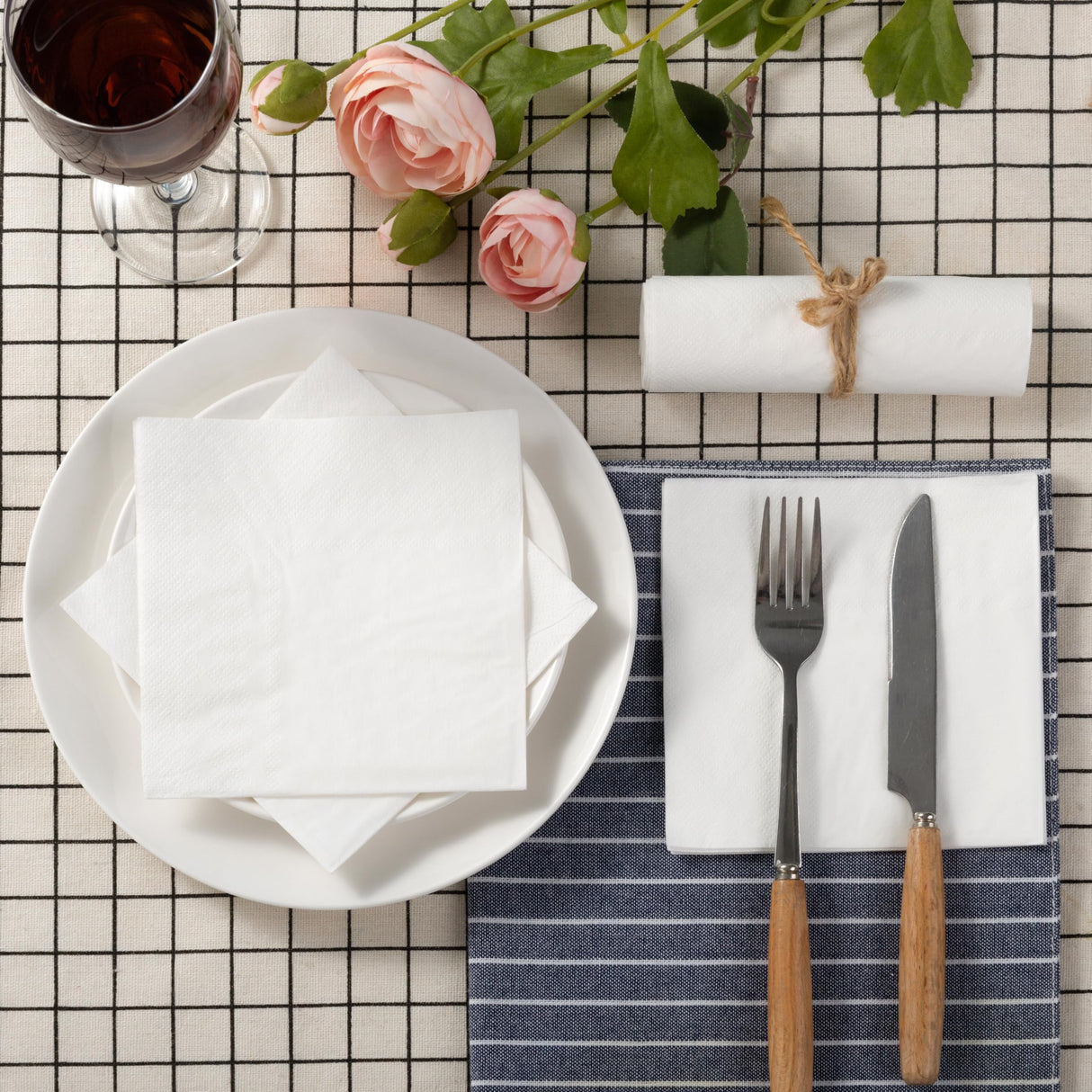 100 Pack Cocktail Napkin 2-Ply Dessert Napkins Folded 5 x 5 Inches Disposable Napkins for Dinner Wedding Birthday Baby Shower Party Bridal Anniversary Reception Event (100, White) BEFORYOU