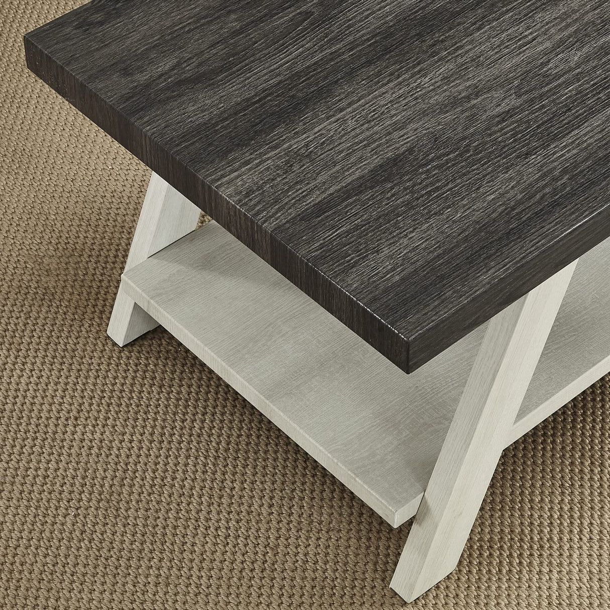 Roundhill Furniture Athens Contemporary Replicated Wood Regular End Table, Weathered Walnut and Gray Roundhill Furniture